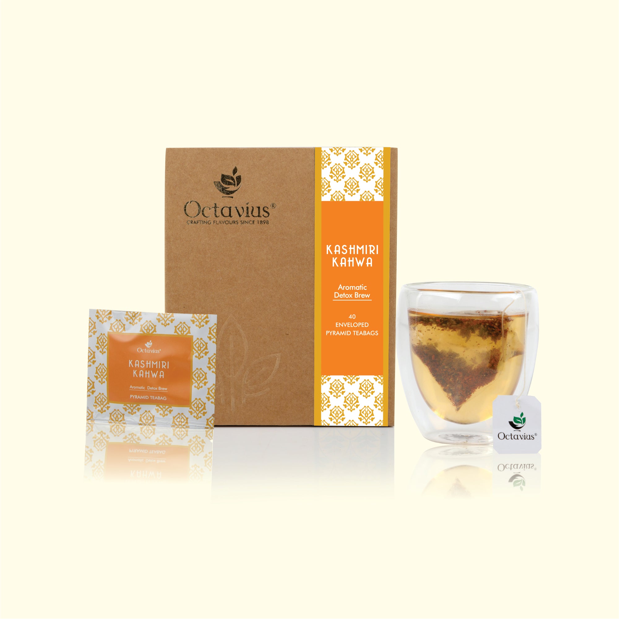 Kashmiri Kahwa - 40 Enveloped Pyramid Tea Bags