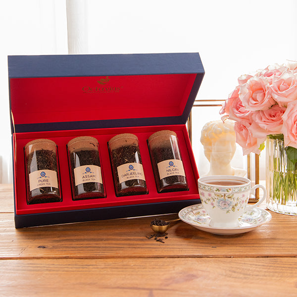 Tea Time Treasure-Pure Teas (4 Assorted Loose Leaf Black & Green Teas)