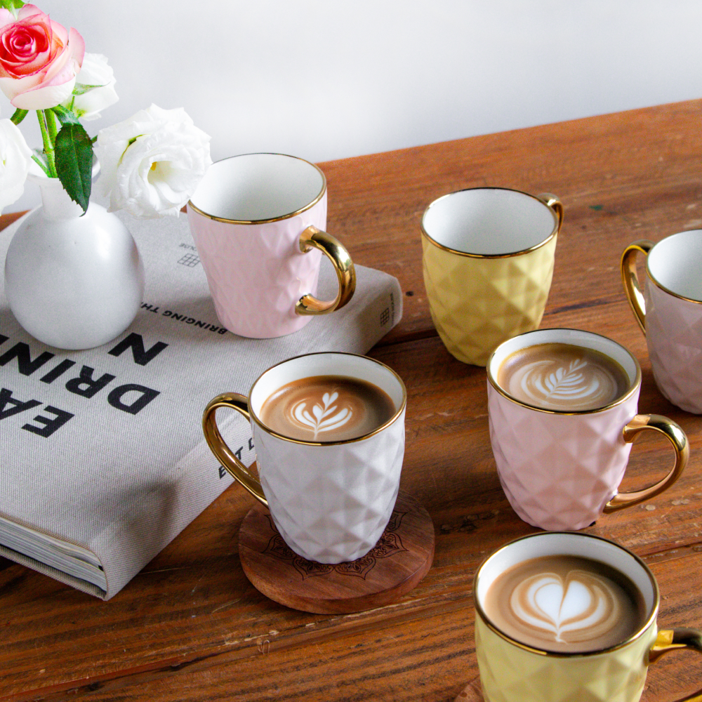 Golden Aura Teacup Set (6 pcs) – 200 ml each