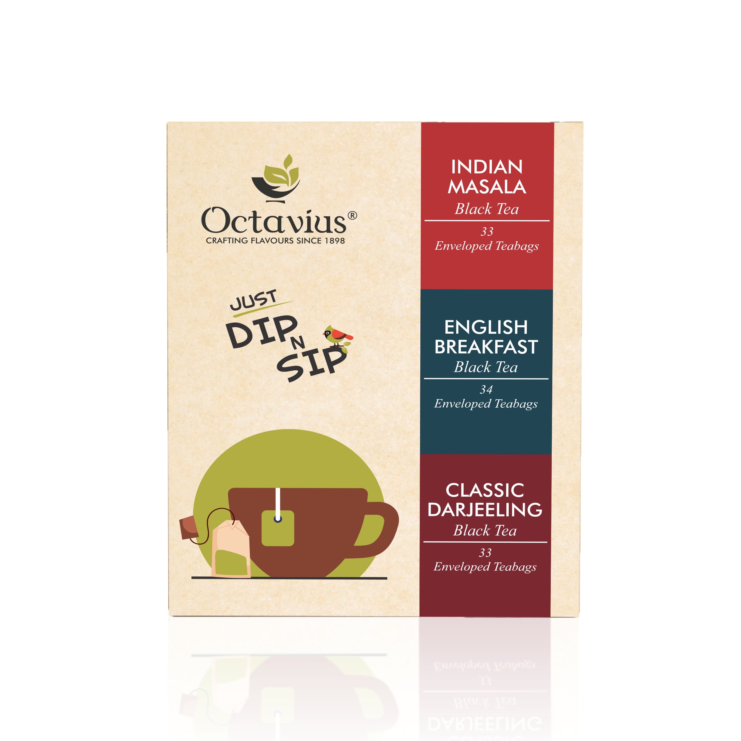 3 Assorted Black Teas - 100 Enveloped Teabags Economy Pack