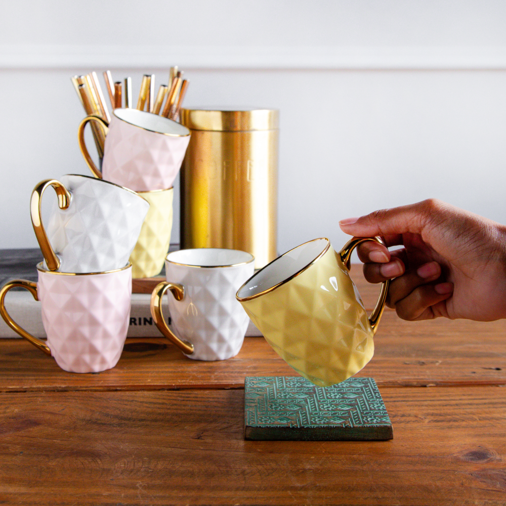 Golden Aura Teacup Set (6 pcs) – 200 ml each