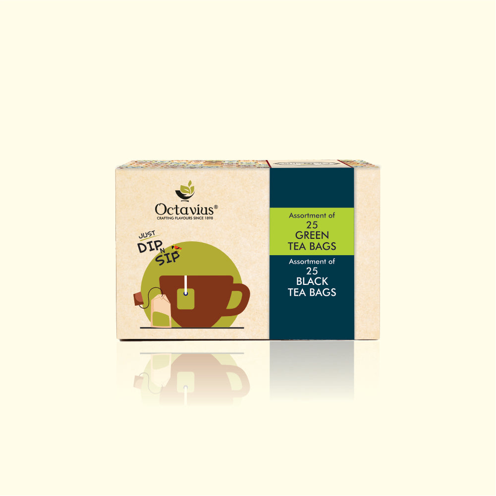 6 Assorted Black and Green Teas - 50 Teabags Economy Pack