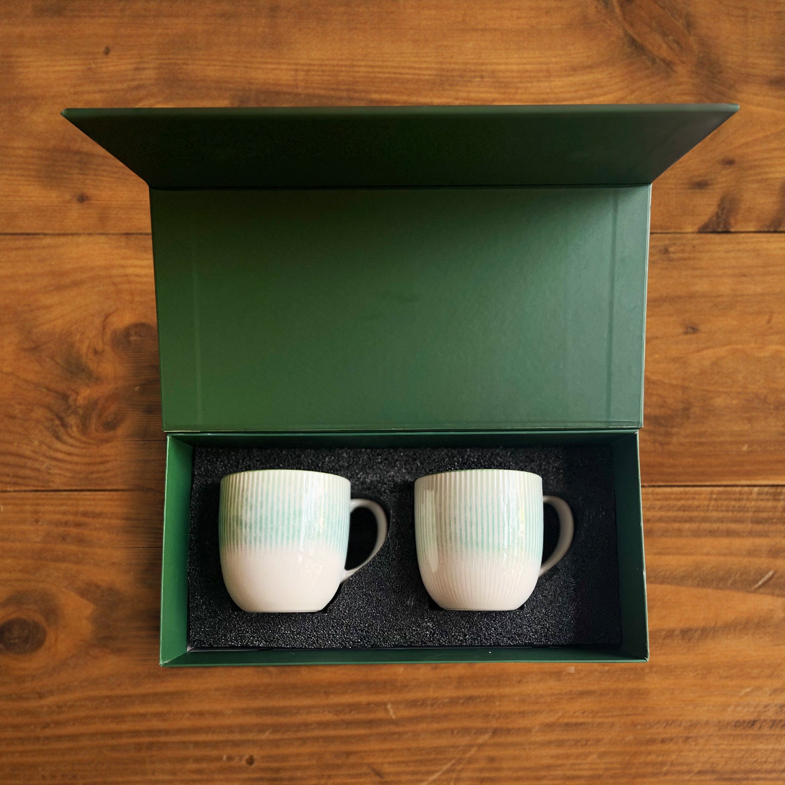 Aura Lines Mint Glow Coffee Mug (Set of 2) – 350 ml