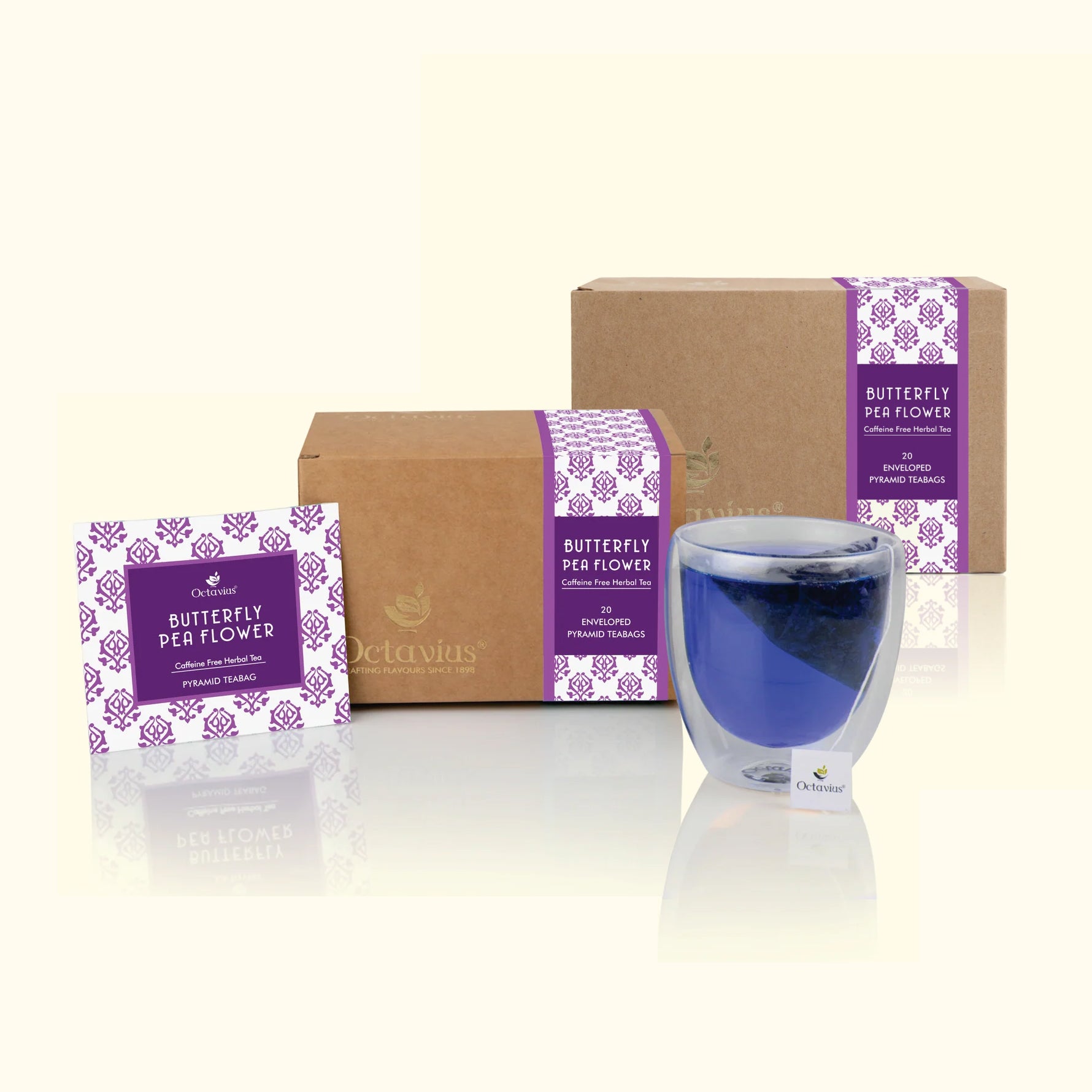 Butterfly Blue Pea Flower Tea - 20 Enveloped Pyramid Teabags (pack of 2)