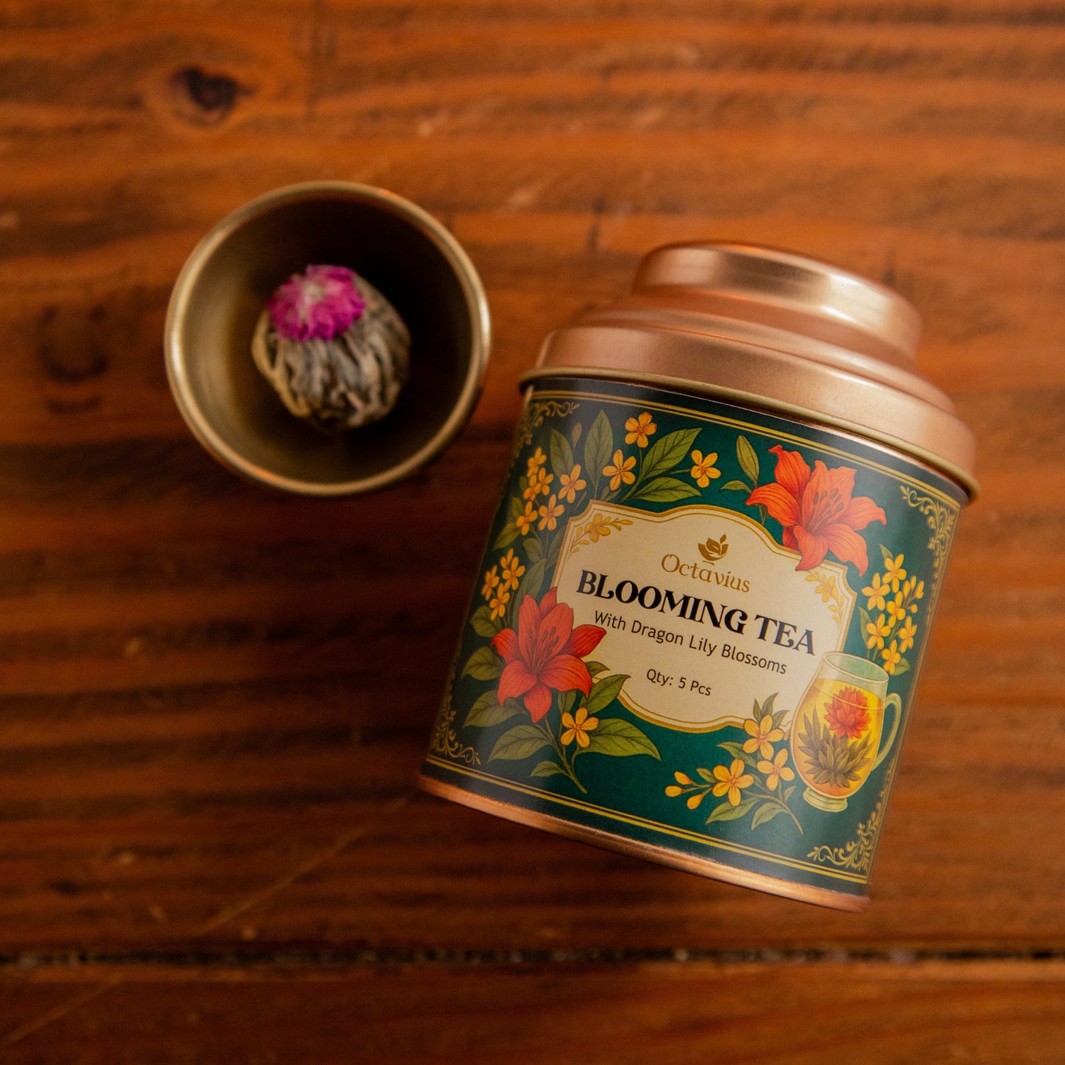Octavius Blooming Tea – With Dragon Lily Blossoms (Pack of 5)