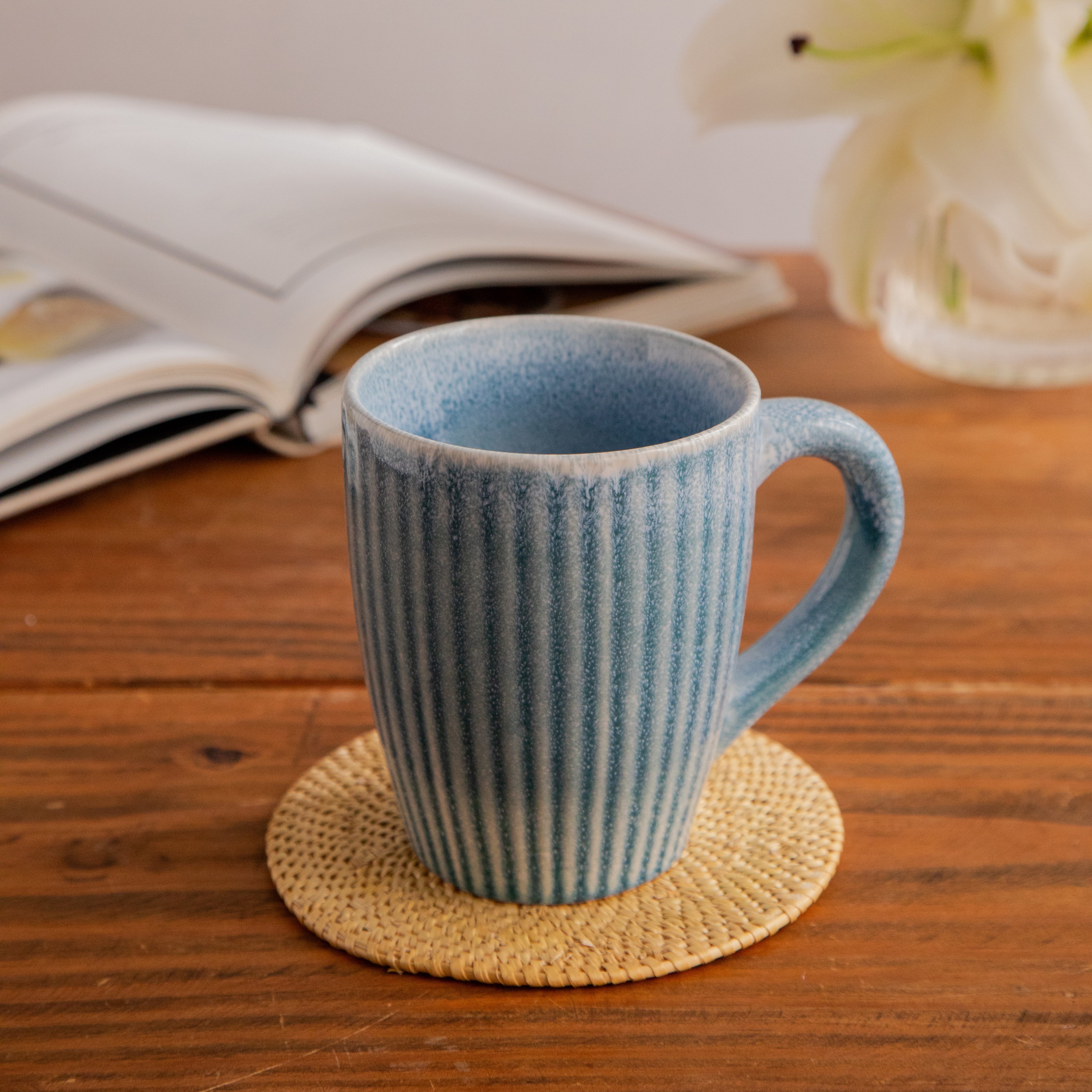 Coastal Ripple Hand-Painted Ceramic Mug – 650 ml