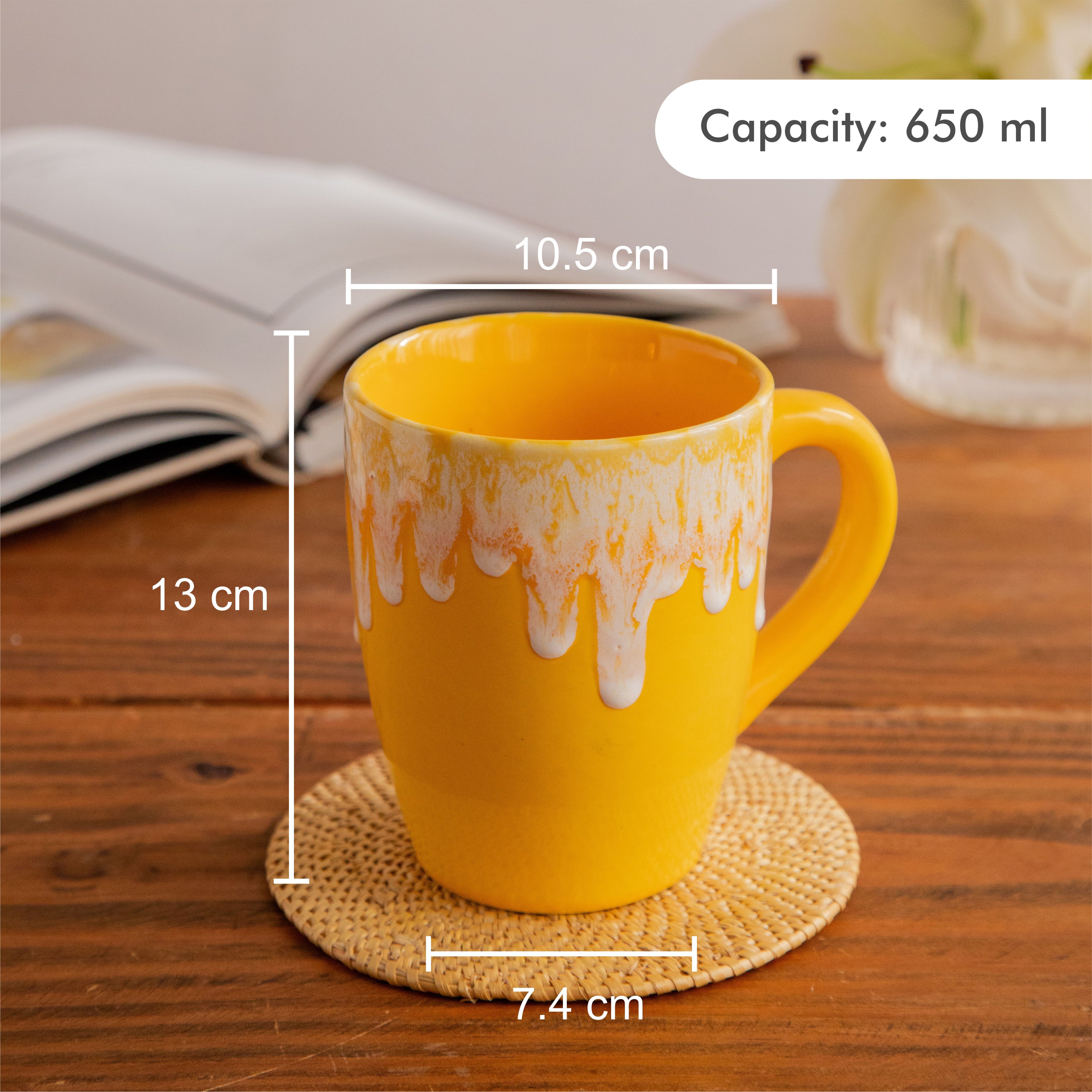 Sunburst Drizzle Hand-Painted Ceramic Mug – 650 ml