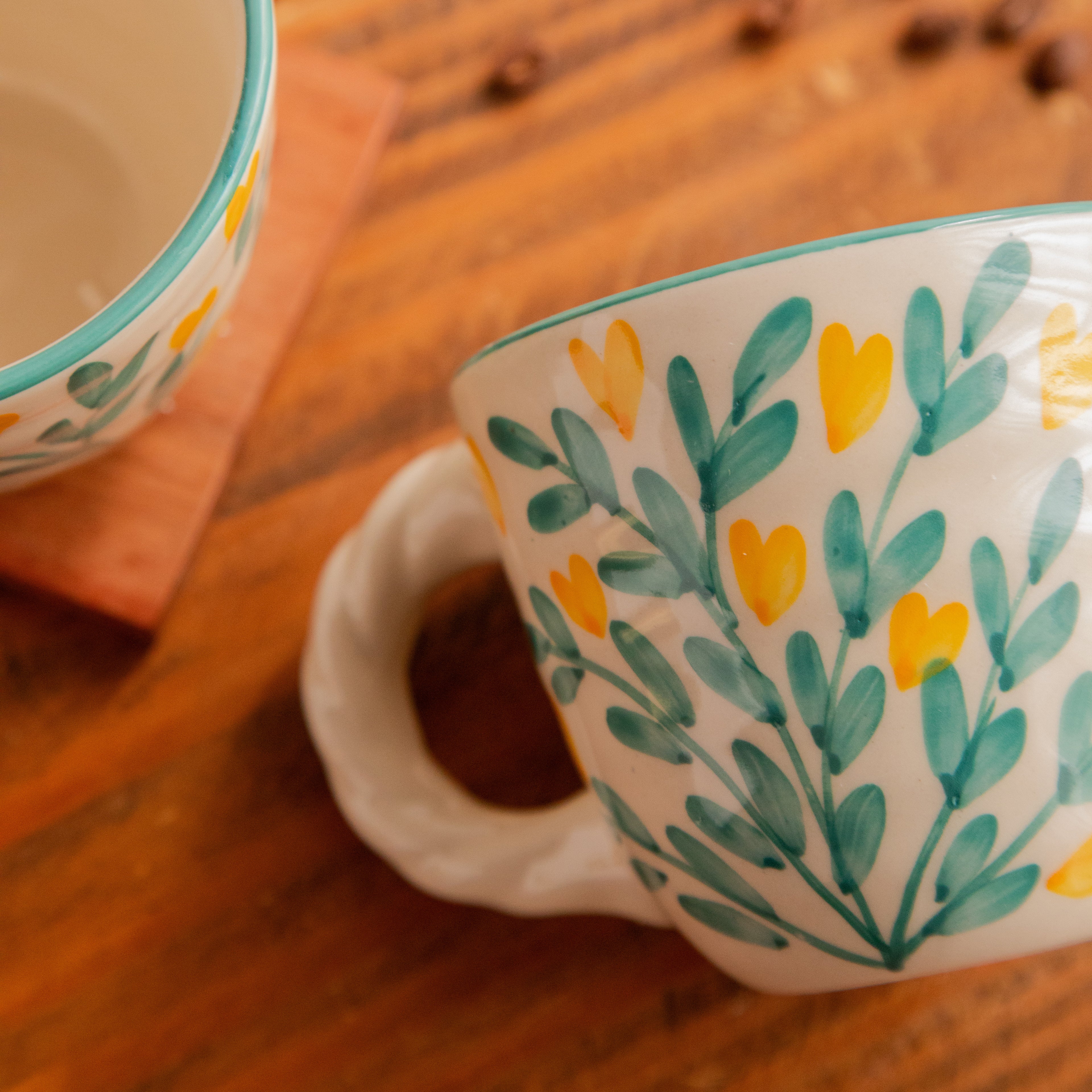 Gulmohar Grove Hand-Painted Ceramic Mug – 450 ml