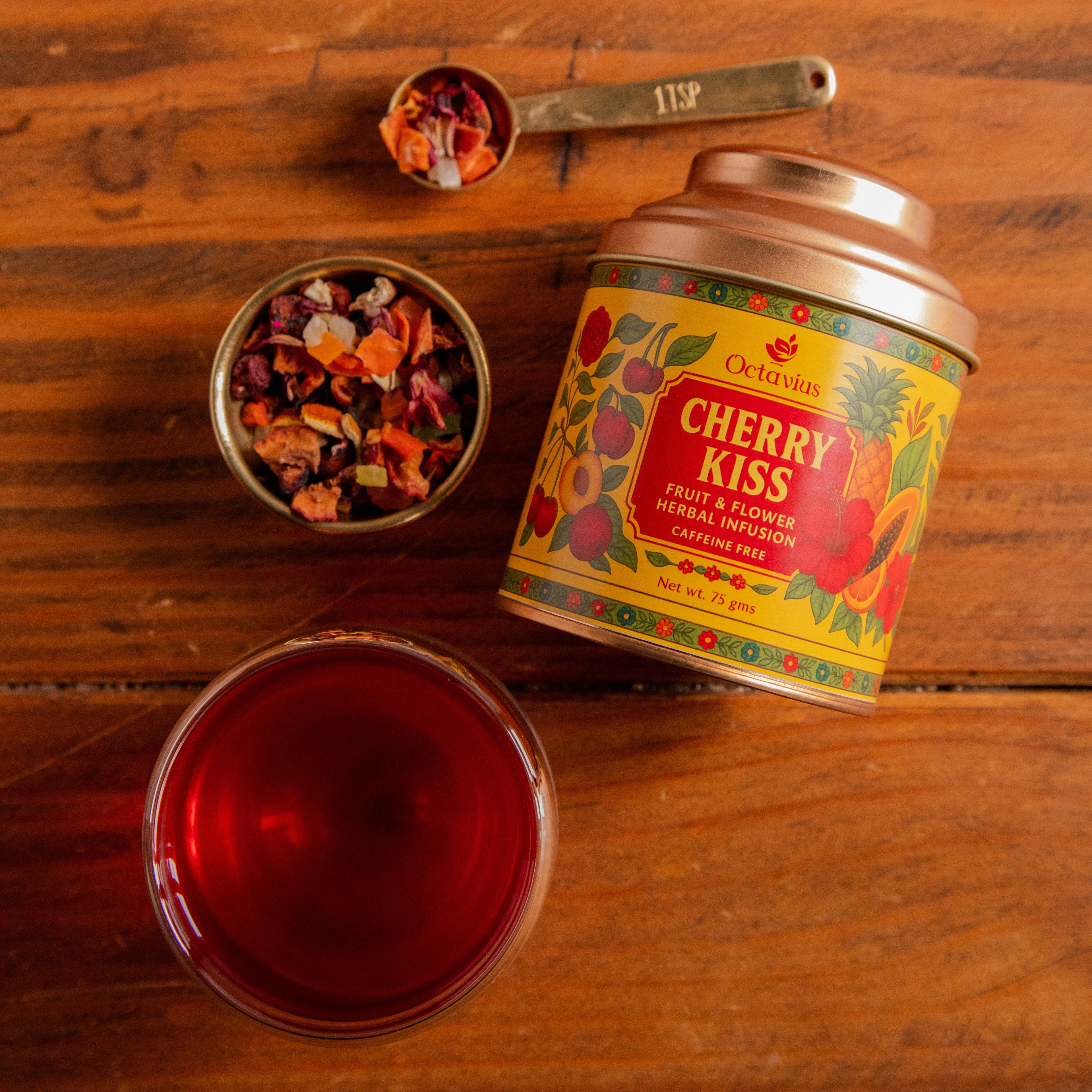 Octavius Cherry Kiss – Fruit & Flower Herbal Infusion (75g)