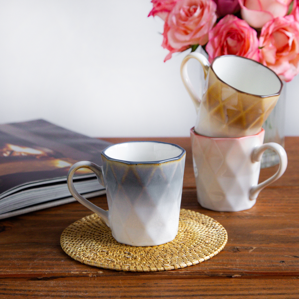 Facet Glow Teacup Set (6 pcs) – 180 ml each