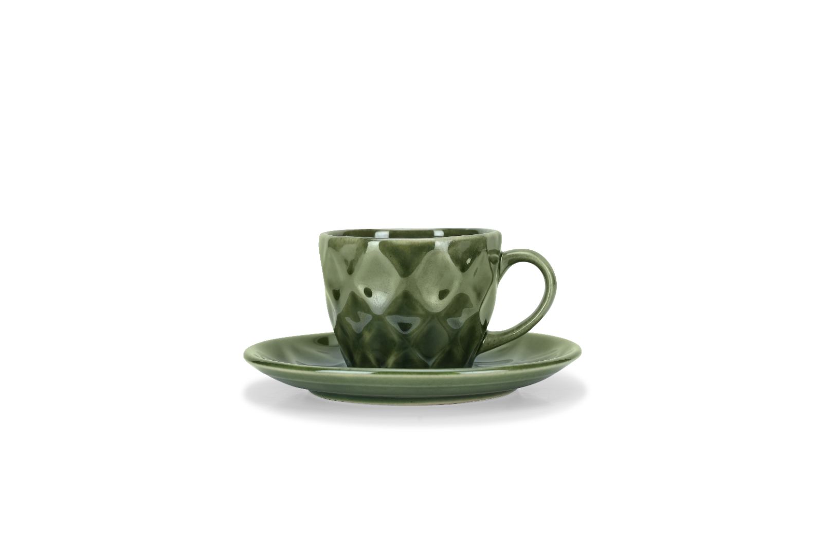 Diamond Glaze Tea Set – 6 Cups & 6 Saucers