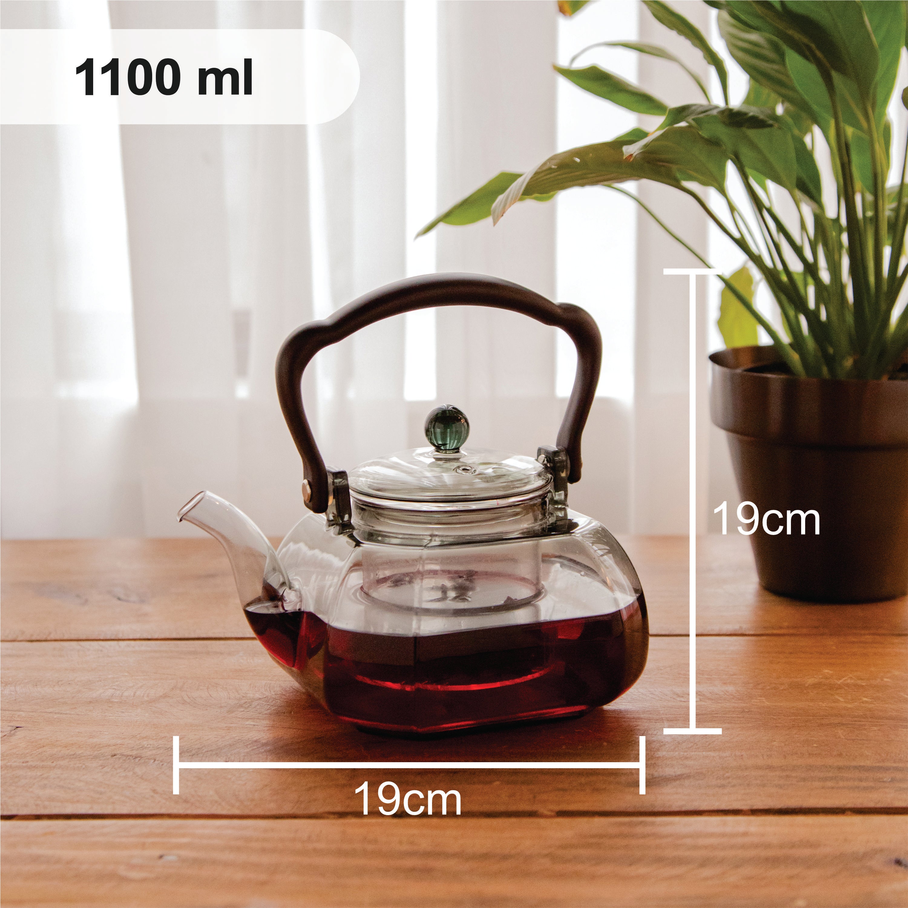 Octavius DuskGlow Borosilicate Glass Kettle – 1100 ml