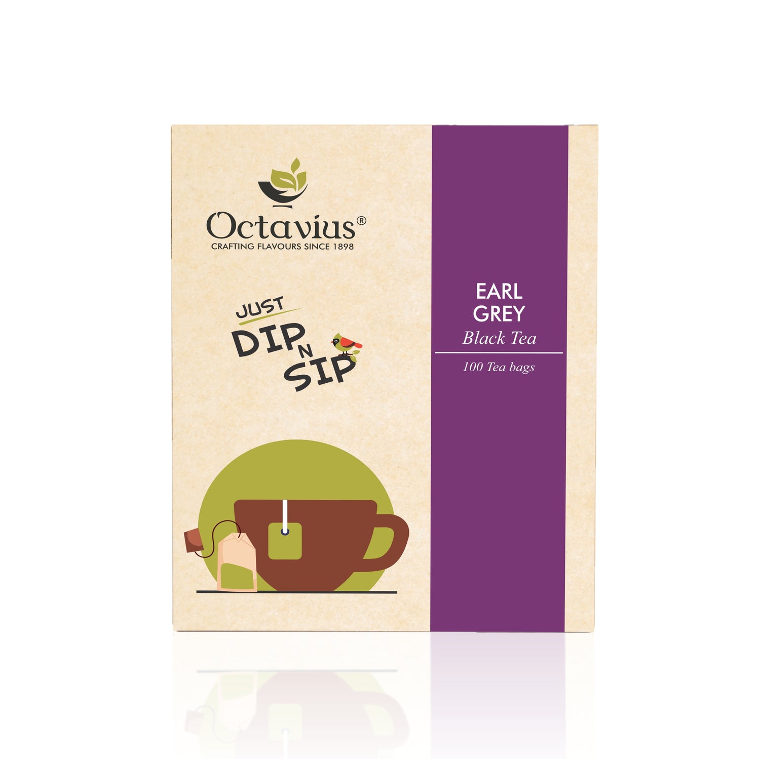 Octavius Earl Grey Black Tea Enveloped Tea Bags Economy Pack -100 Teabags