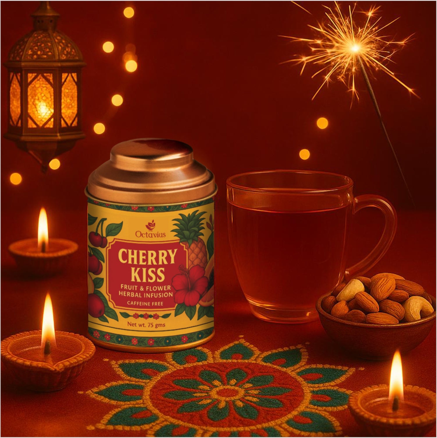 Octavius Cherry Kiss – Fruit & Flower Herbal Infusion (75g)
