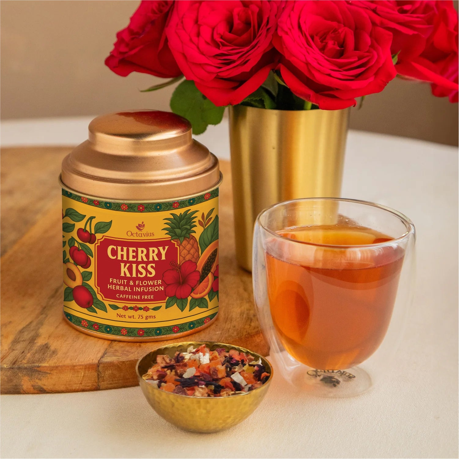 Octavius Cherry Kiss – Fruit & Flower Herbal Infusion (75g)