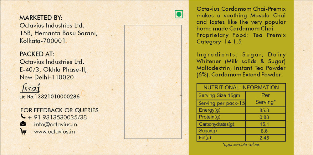 
                  
                    Load image into Gallery viewer, Cardamom Chai Instant Premix- 15 Sachets
                  
                
