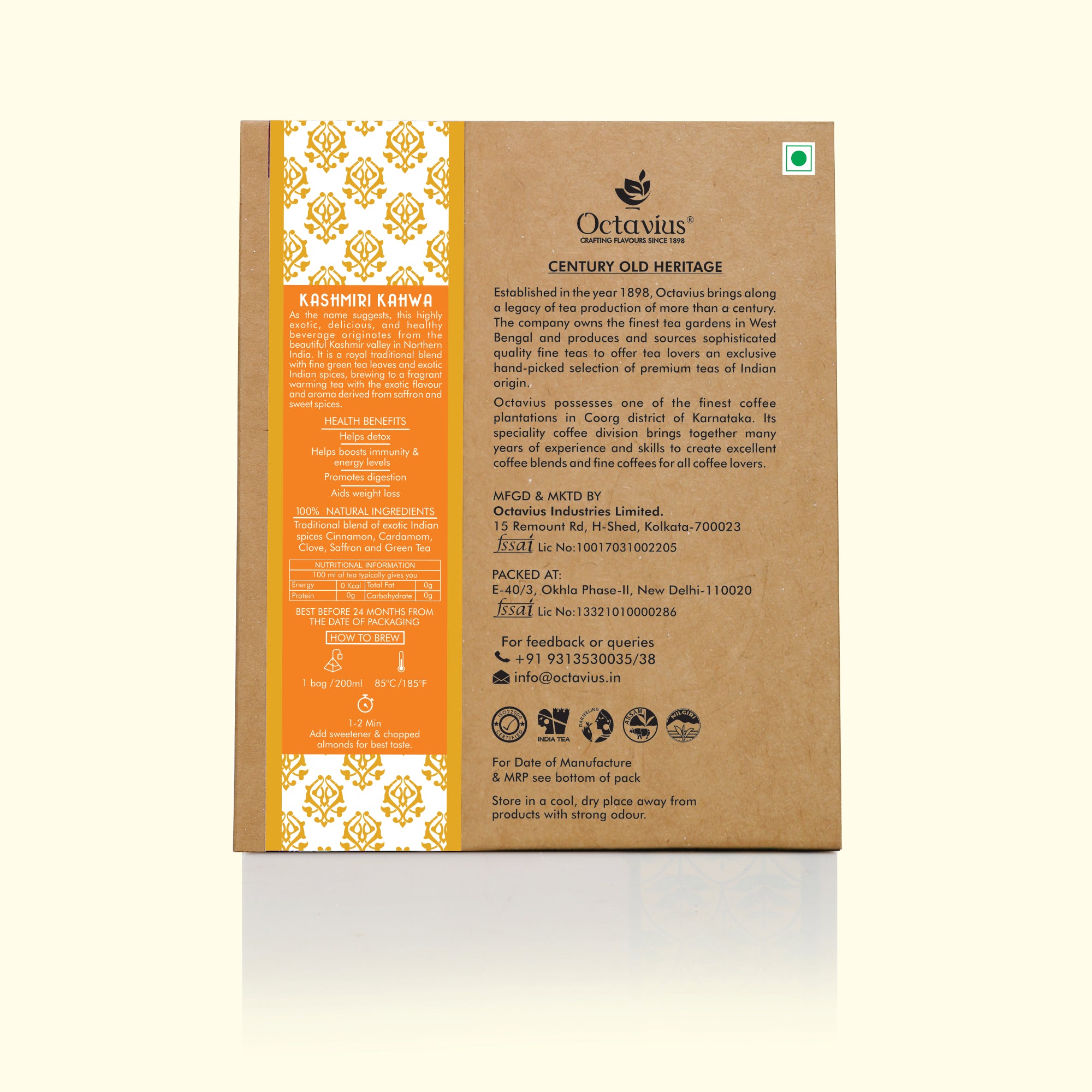Kashmiri Kahwa - 40 Enveloped Pyramid Tea Bags