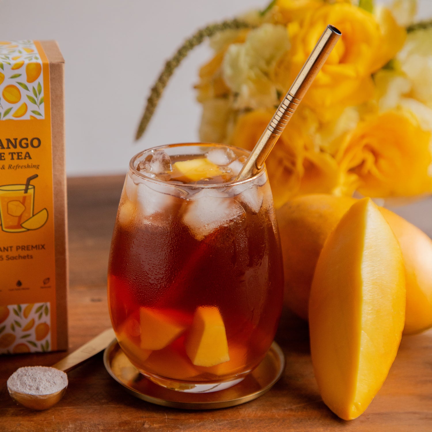 Mango Iced Tea Premix – 15 Sachets