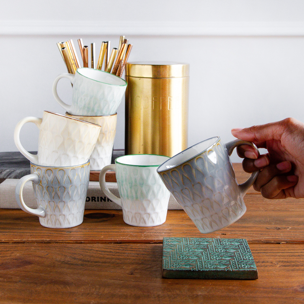 Eterna Leaf Teacup Set (6 pcs) – 180 ml each