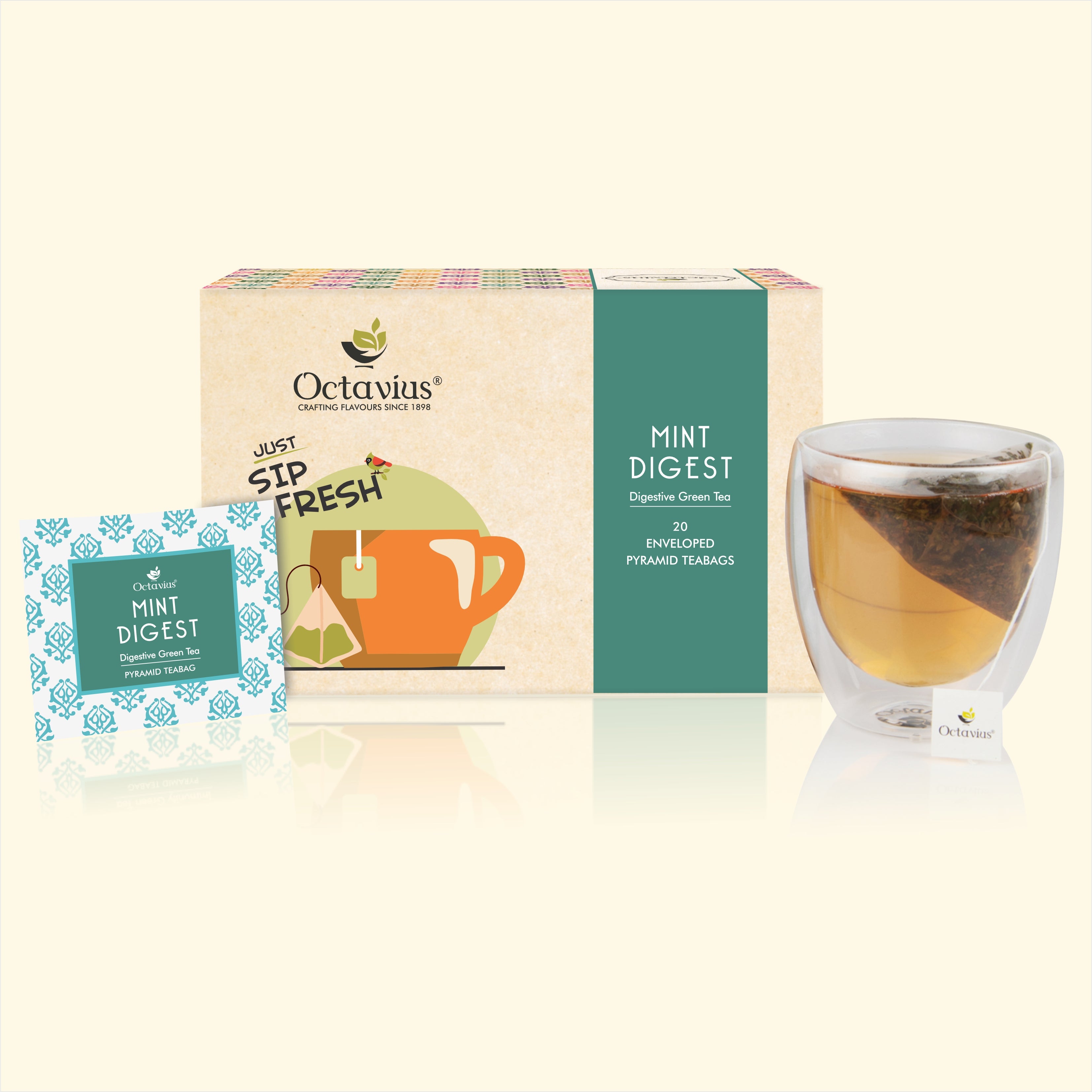 Mint Digest - 20 Enveloped Pyramid Tea Bags