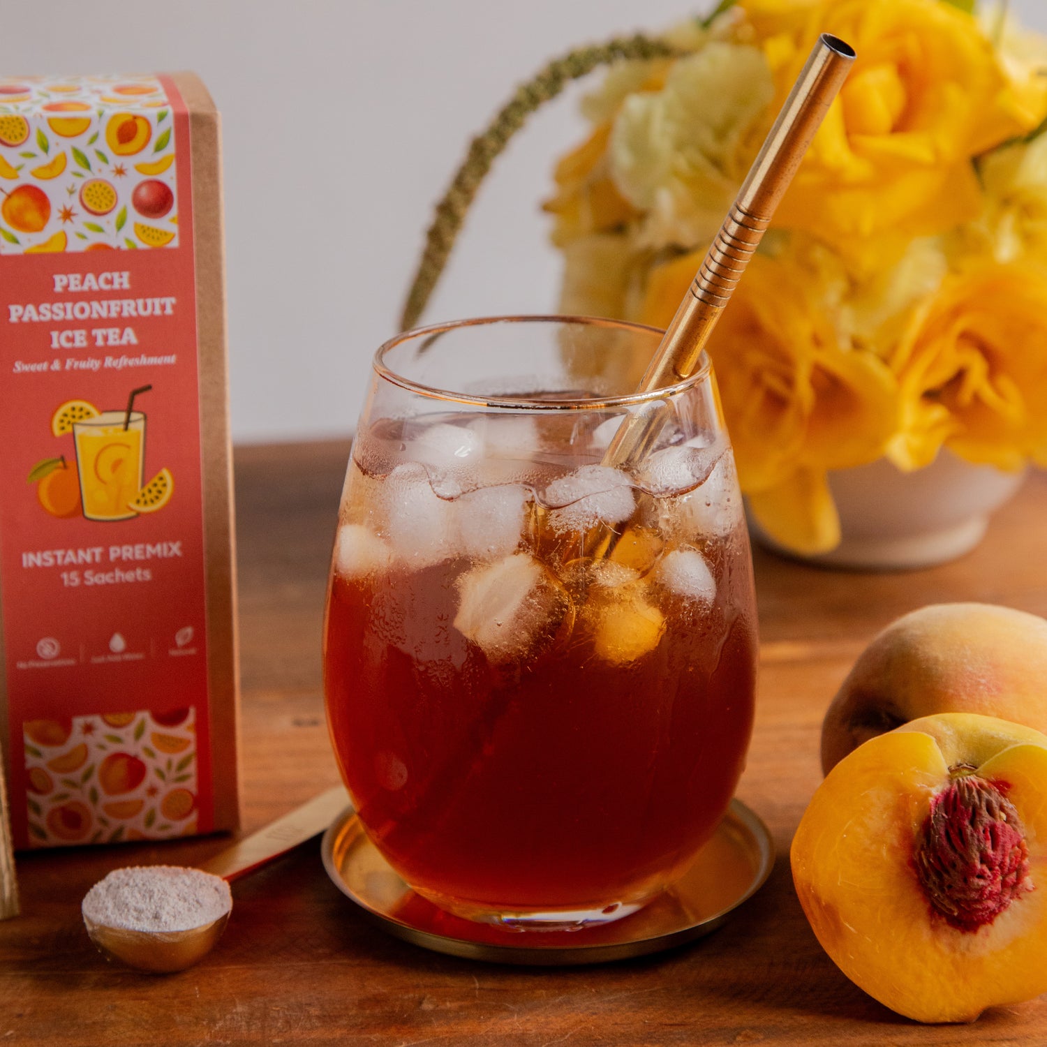 Peach-Passionfruit Iced Tea Premix - 15 Sachets