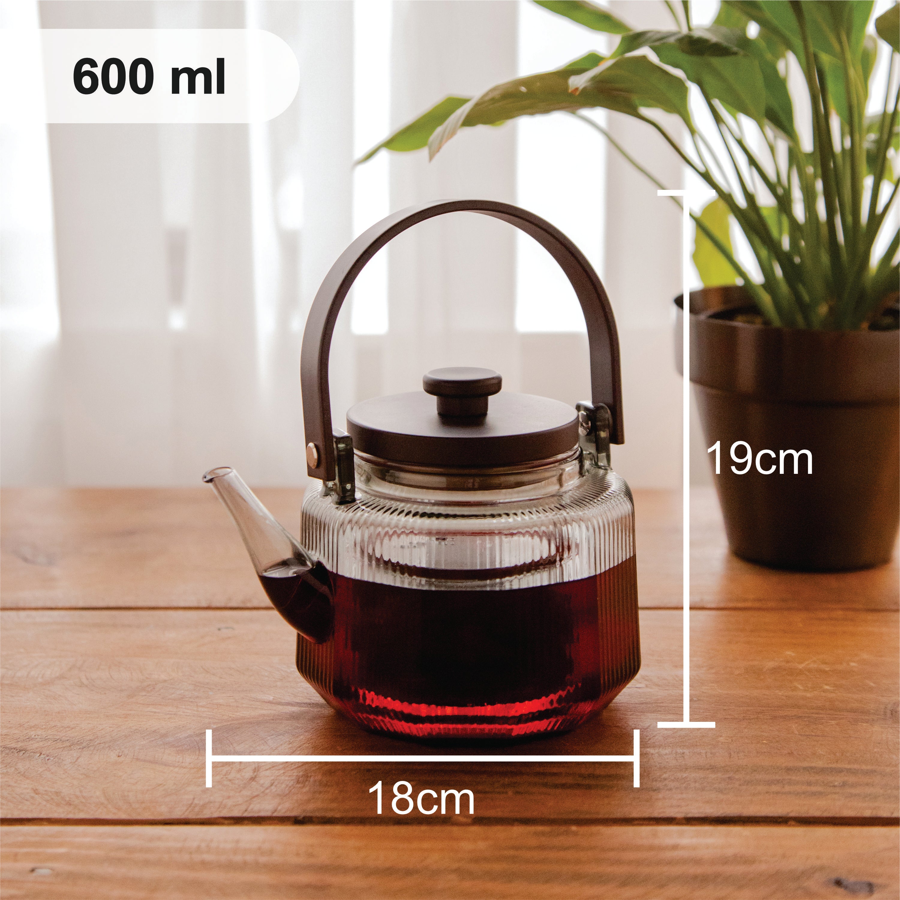 Octavius Prism Brew Borosilicate Glass Kettle – 600 ml