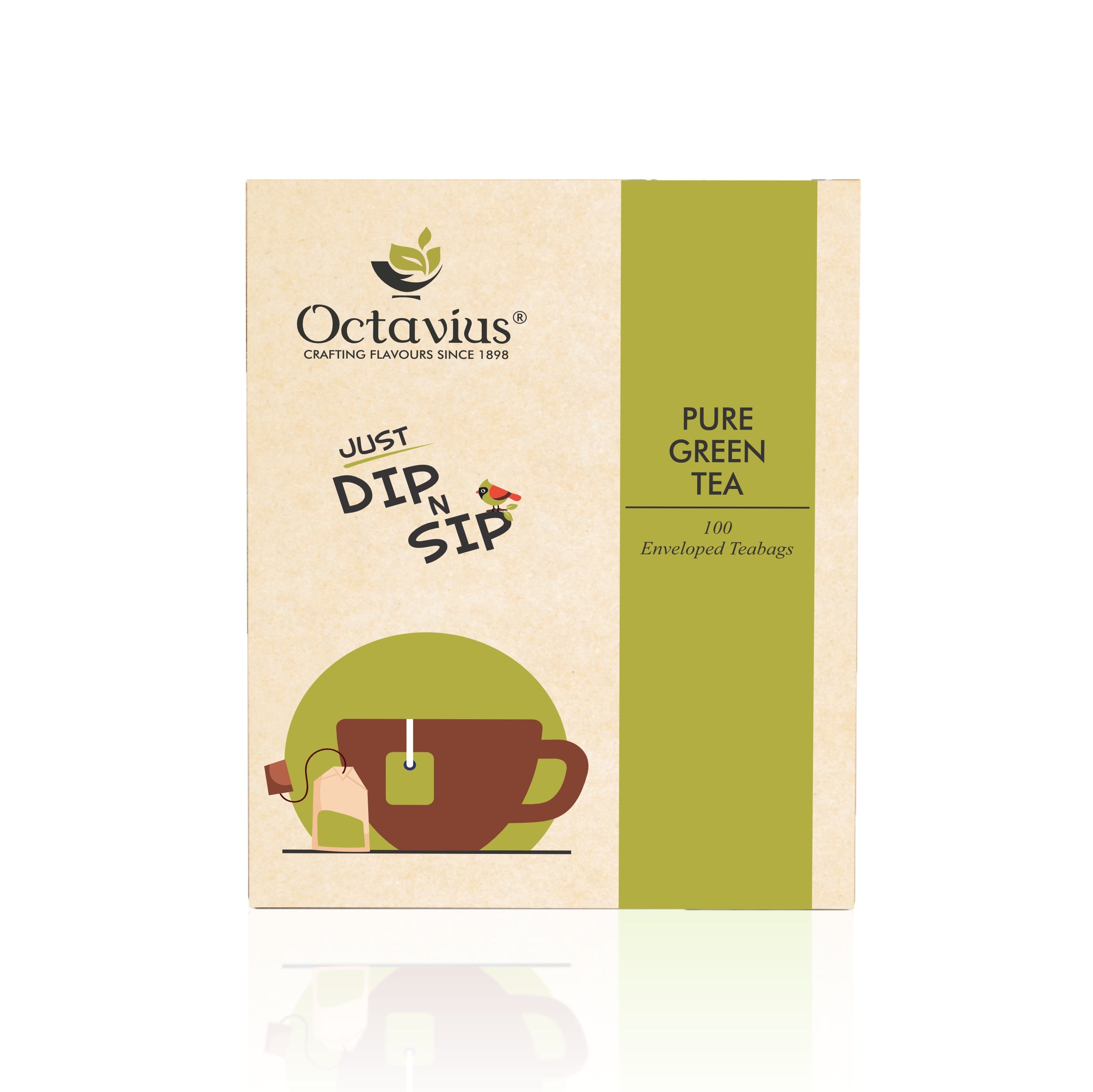 Pure Green Tea - 100 Enveloped Tea Bags Economy Pack