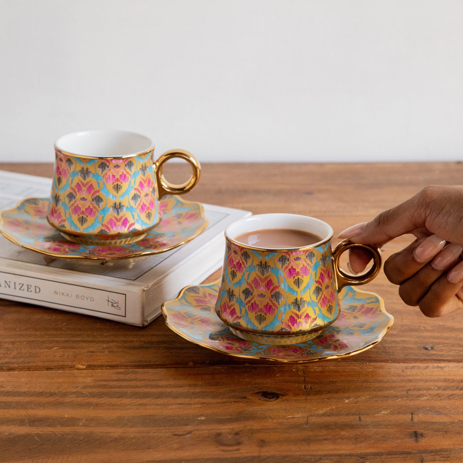 Regal Ikat Tea Set (6 Cups & Saucers) – 200 ML Each