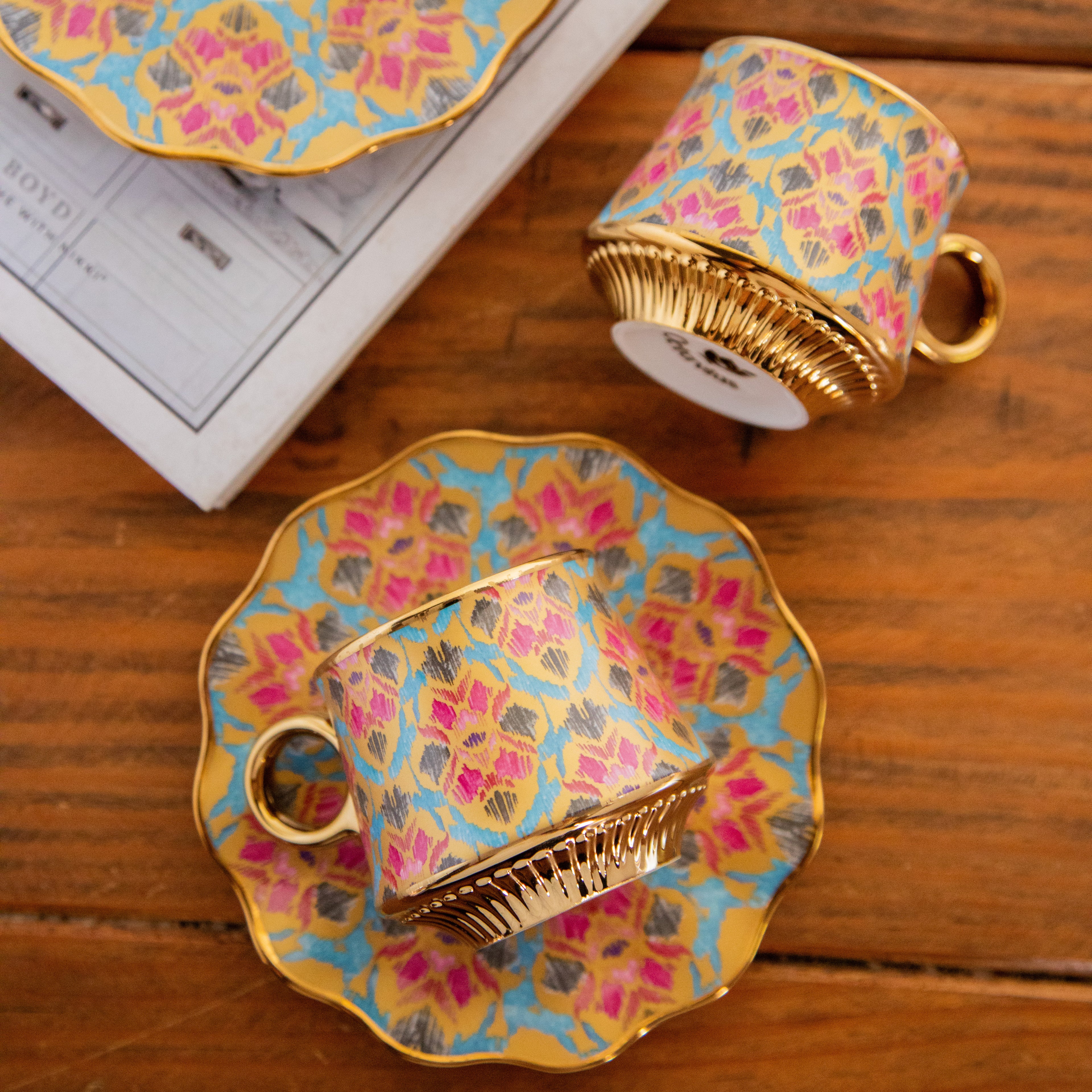 Regal Ikat Tea Set (6 Cups & Saucers) – 200 ML Each