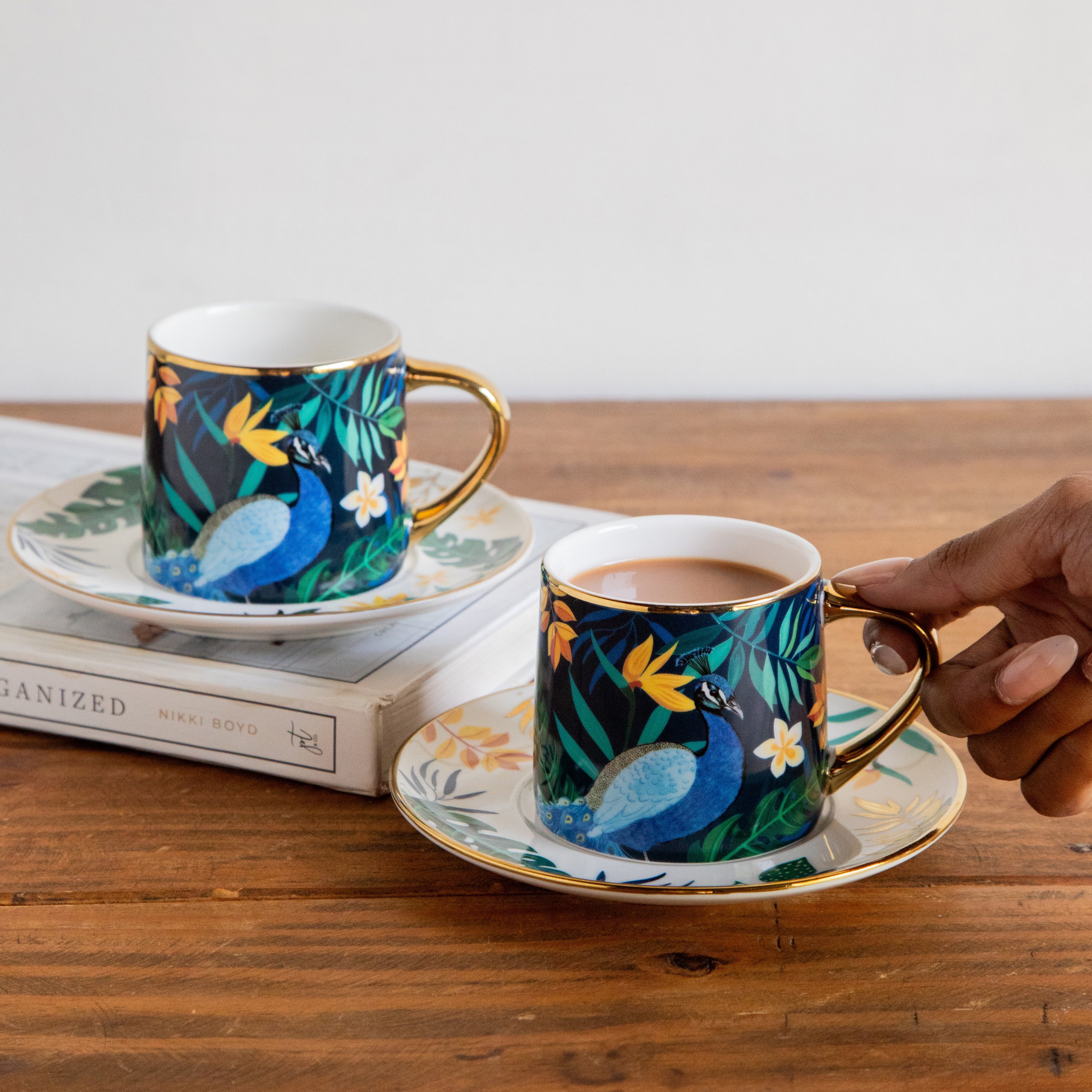 Tropical Elegance Teaset– Set of 6 Cups & Saucers (200 ML Each)