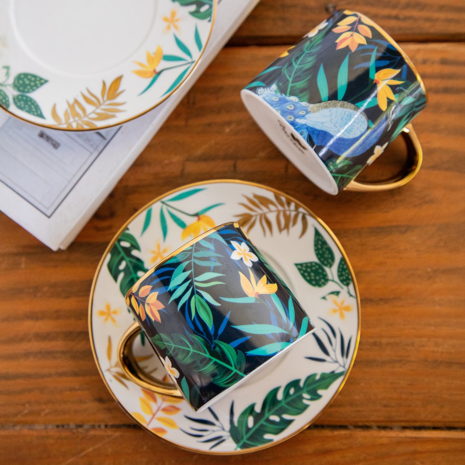 Tropical Elegance Teaset– Set of 6 Cups & Saucers (200 ML Each)