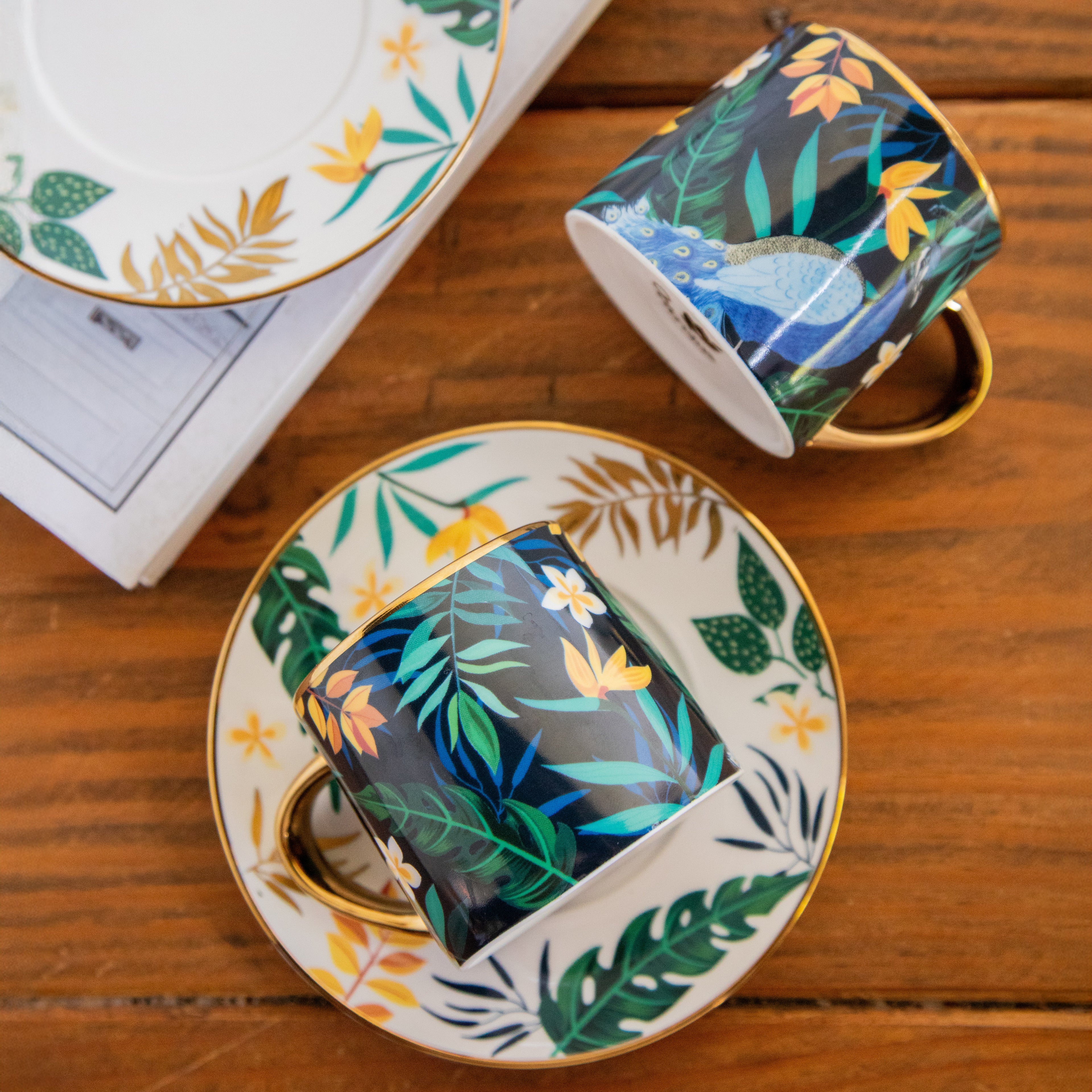 Tropical Elegance Teaset– Set of 6 Cups & Saucers (200 ML Each)