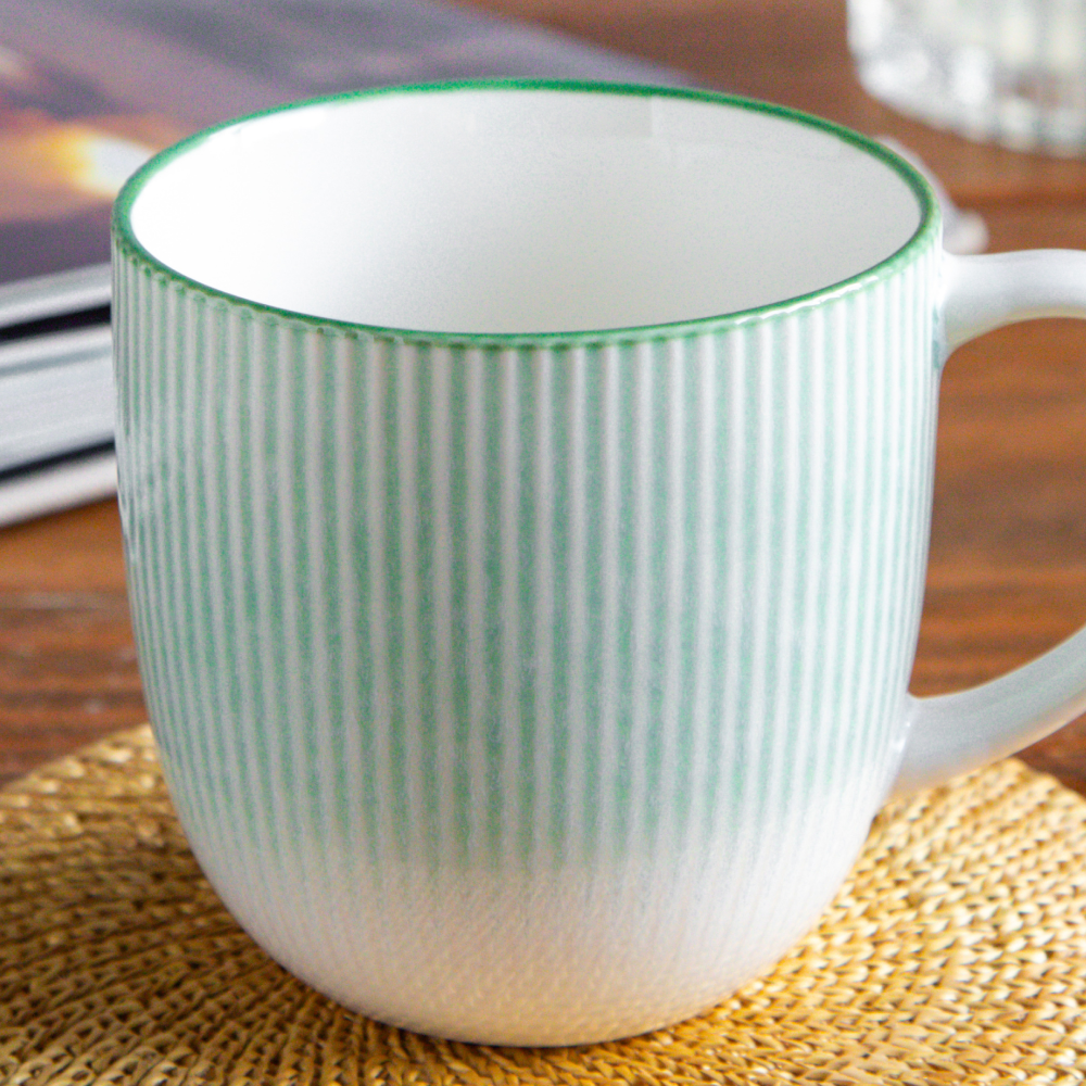 Aura Lines Mint Glow Coffee Mug (Set of 2) – 350 ml