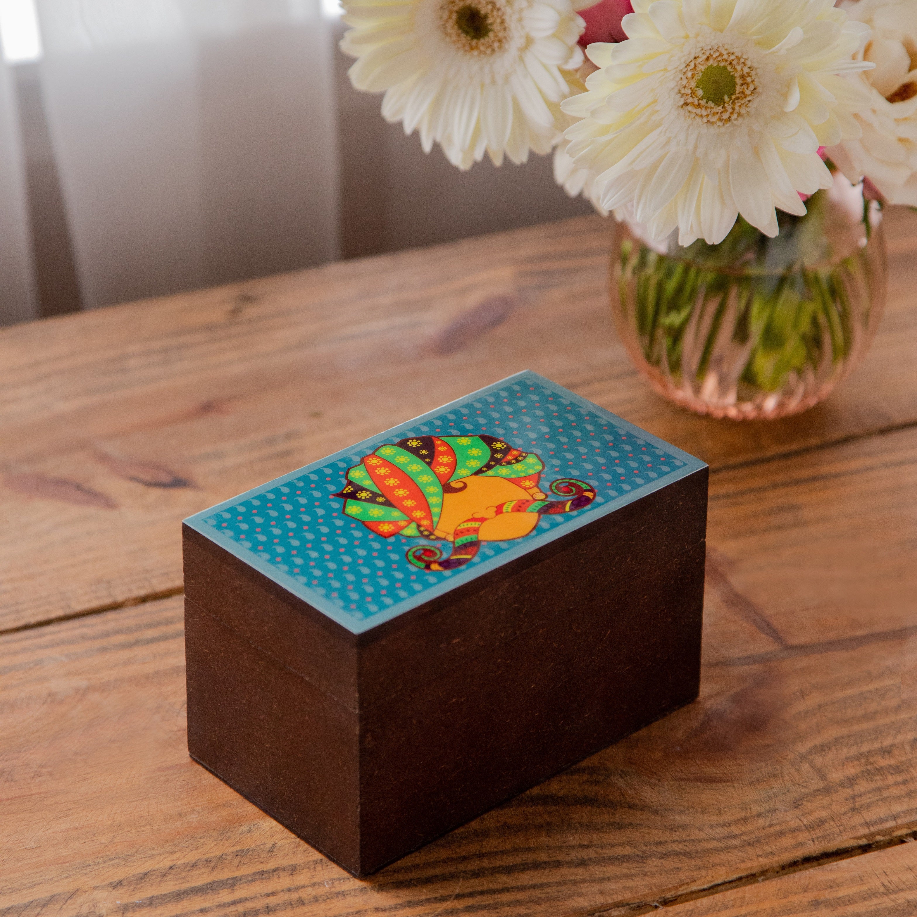 Assortment of Fine Teas- 30 Teabags in Desi print Wooden box