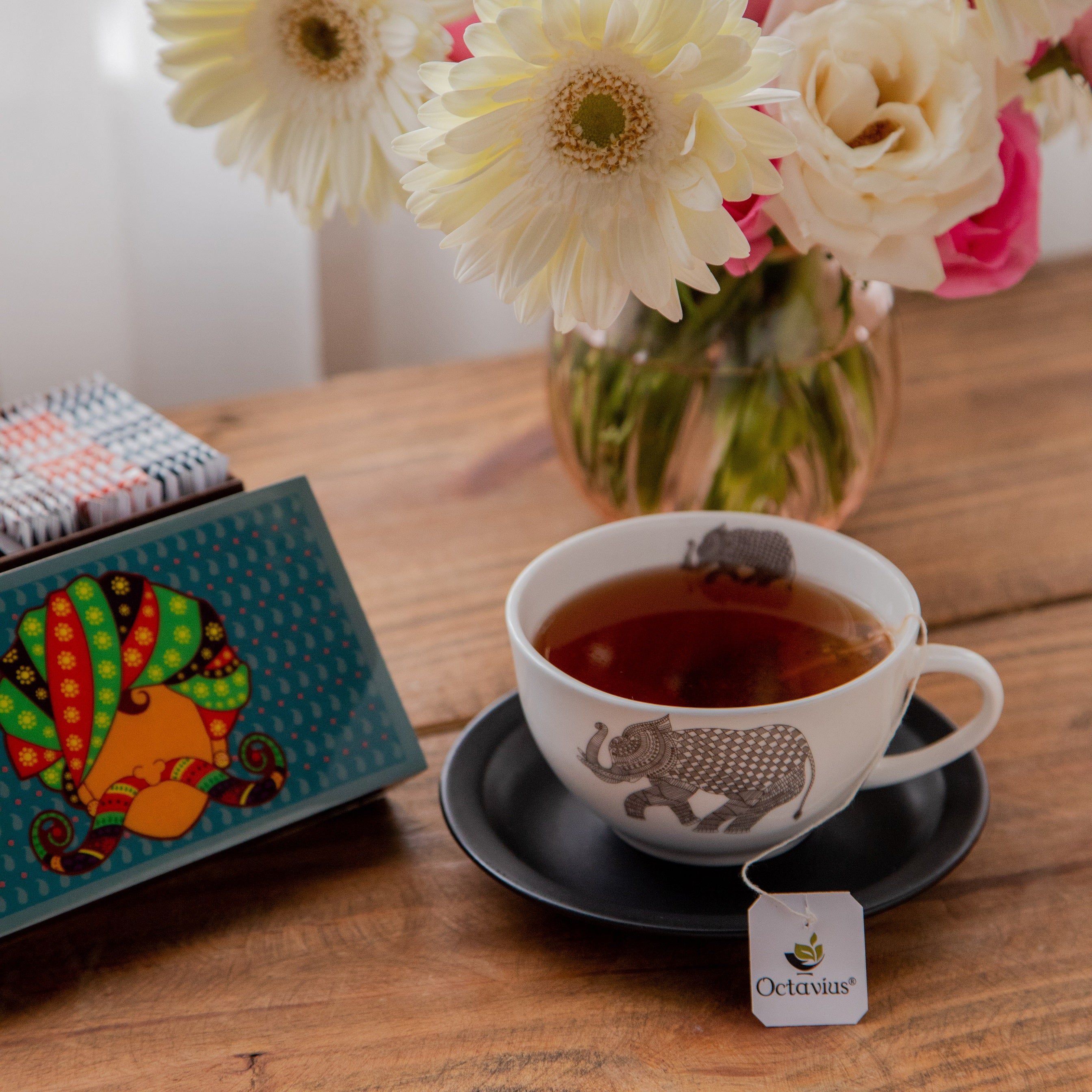 30 Teabags in Desi print Wooden box