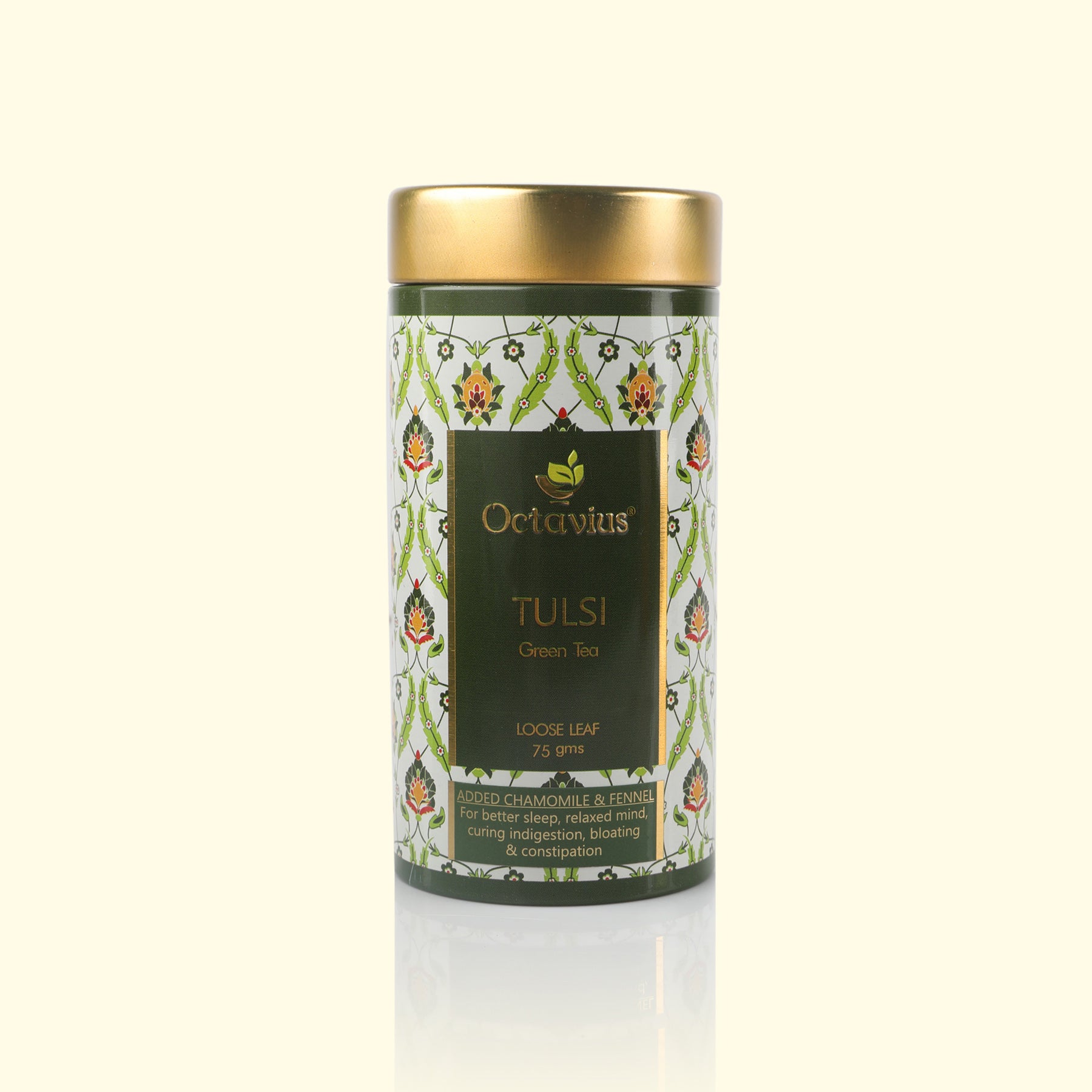 Tulsi Chamomile Fennel Green Tea Loose Leaf - 75 Gms Tin Can
