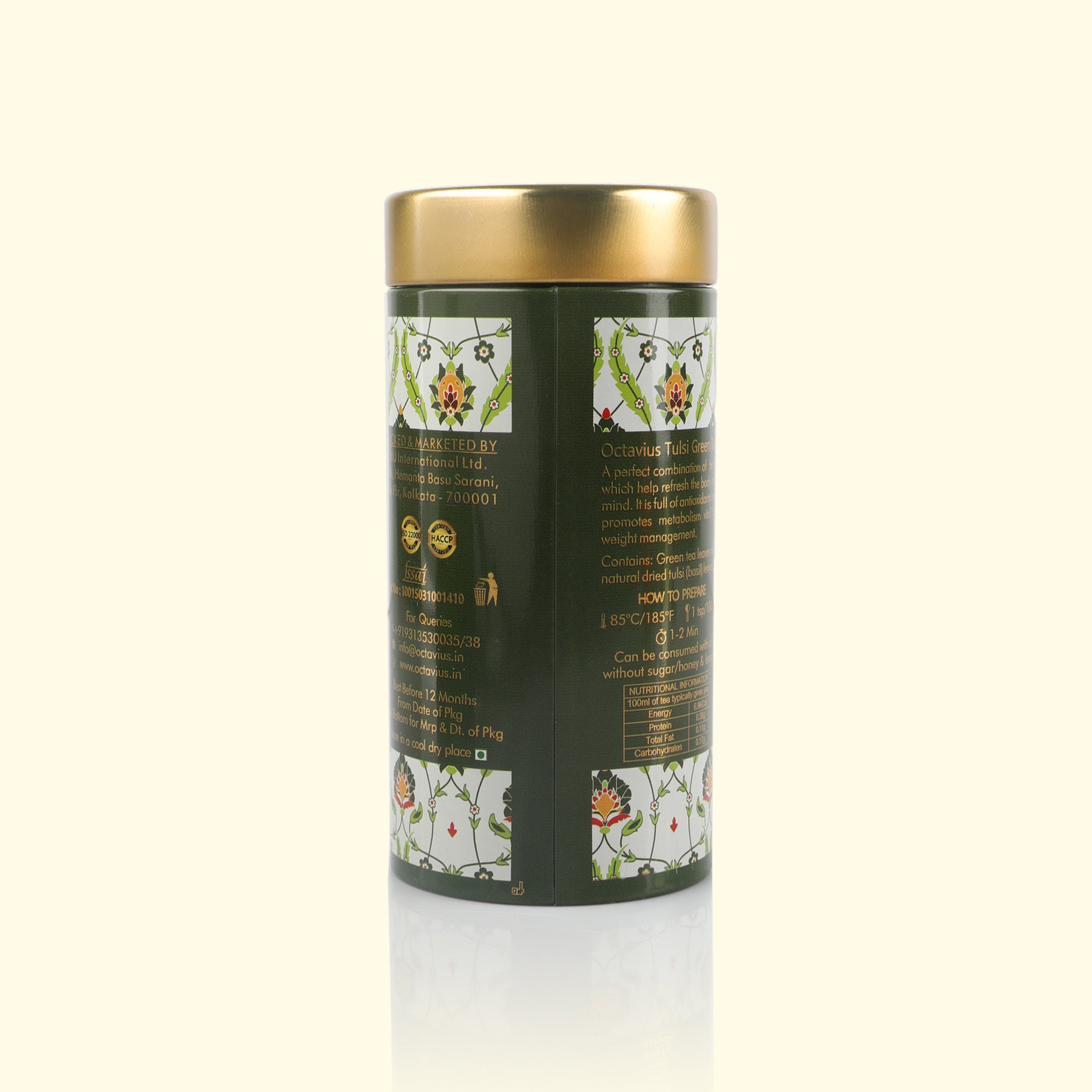 Tulsi Chamomile Fennel Green Tea Loose Leaf - 75 Gms Tin Can