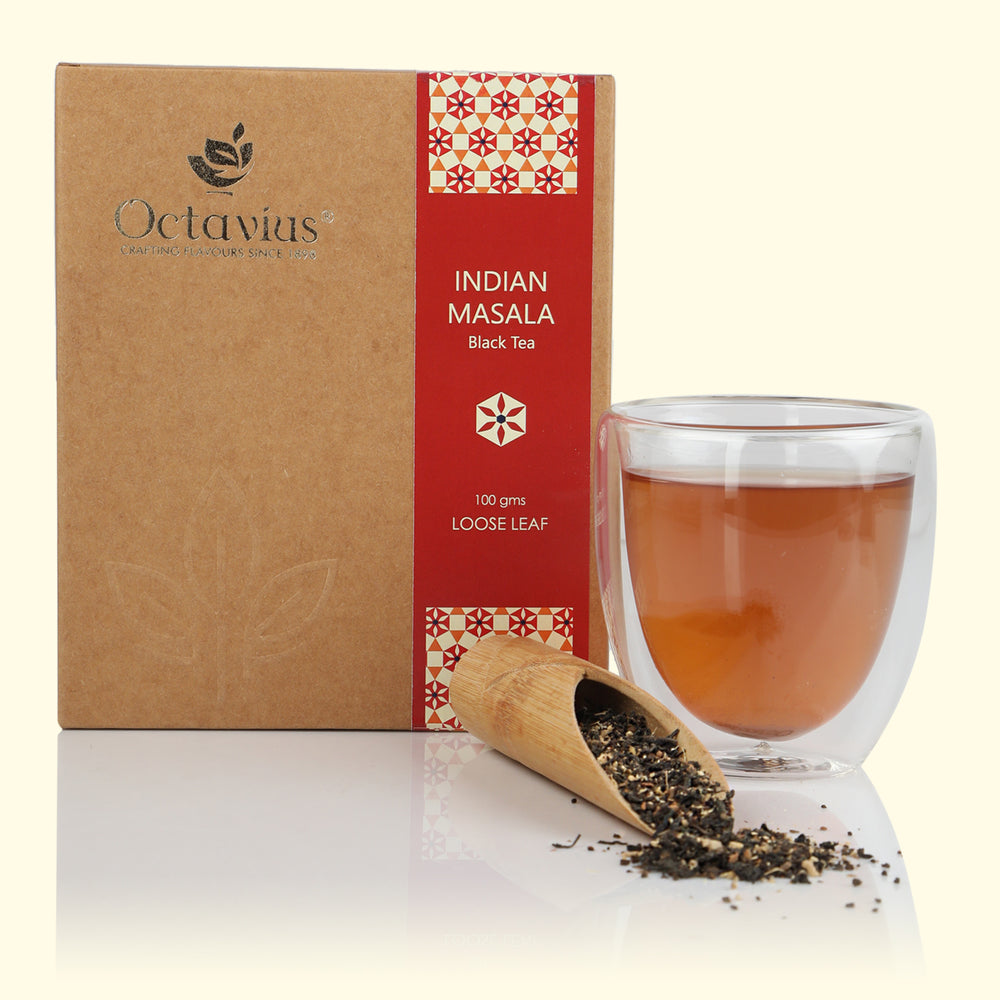 Indian Masala Chai Black Tea Loose Leaf in Kraft Box - 100 Gms