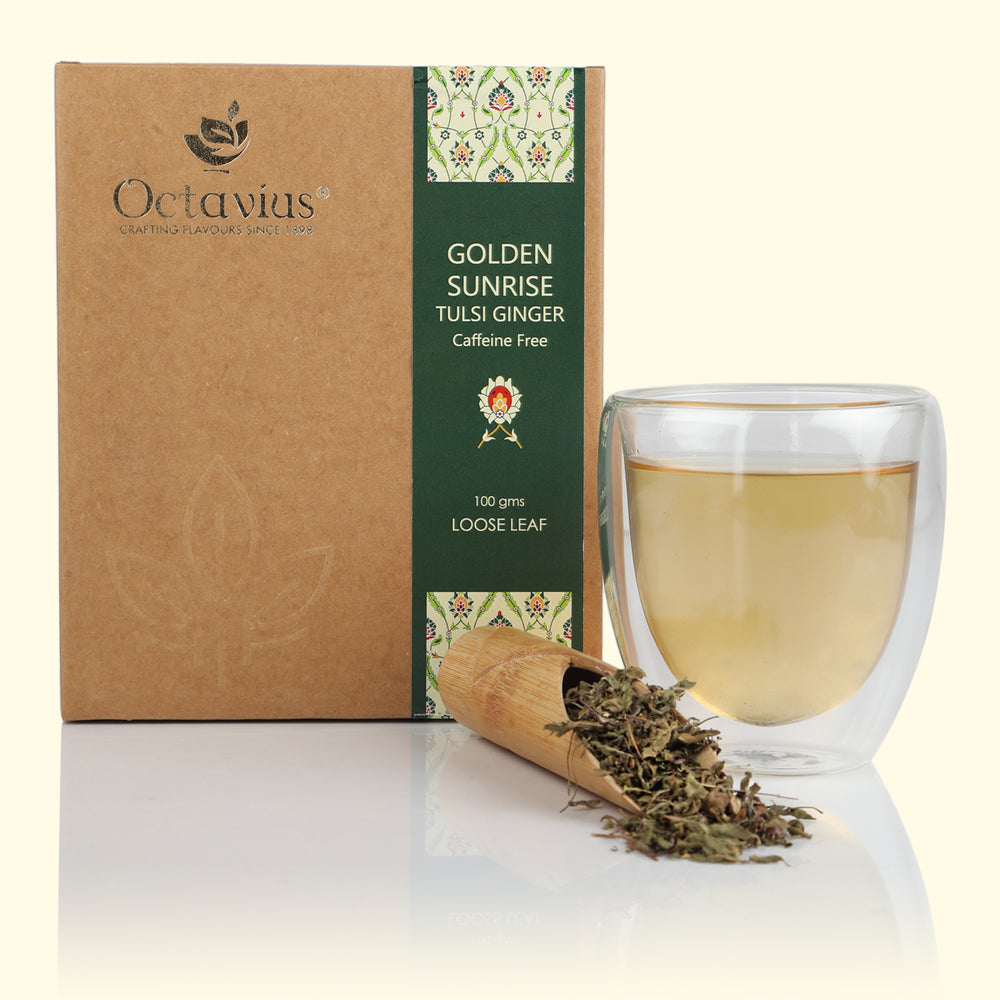 Golden Sunrise Tulsi Ginger Herbal Tea - 100 gms