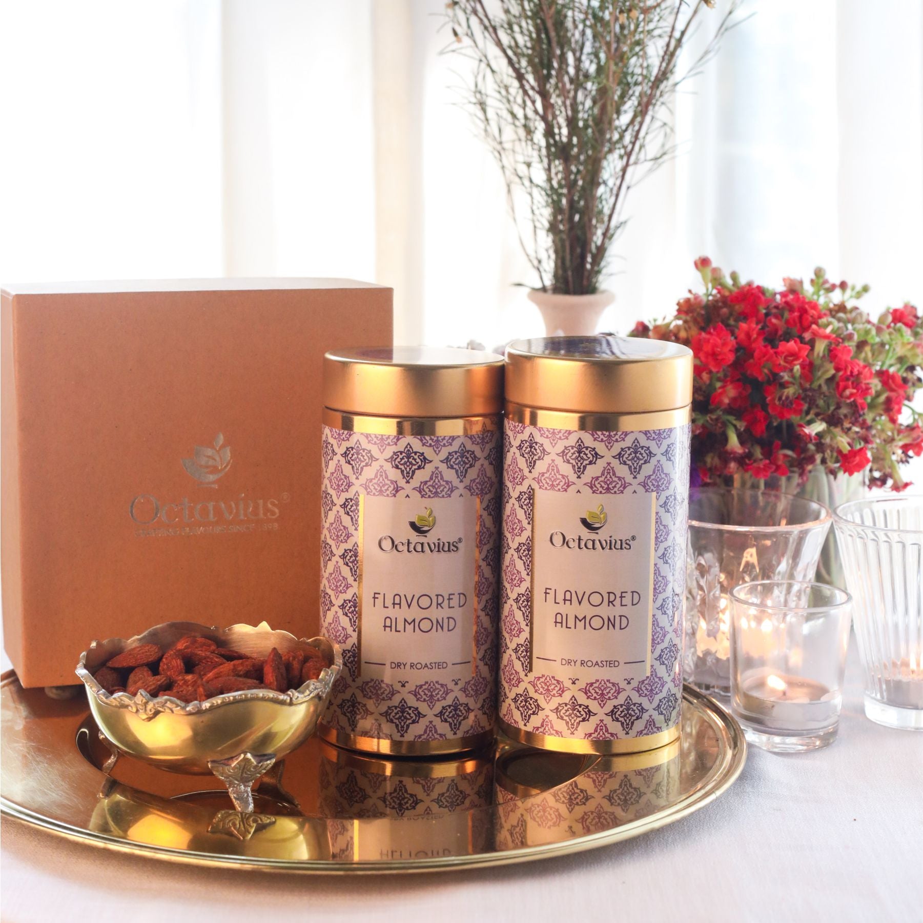 Gourmet Flavoured Almonds - Pudina & Paprika (2 Tins)