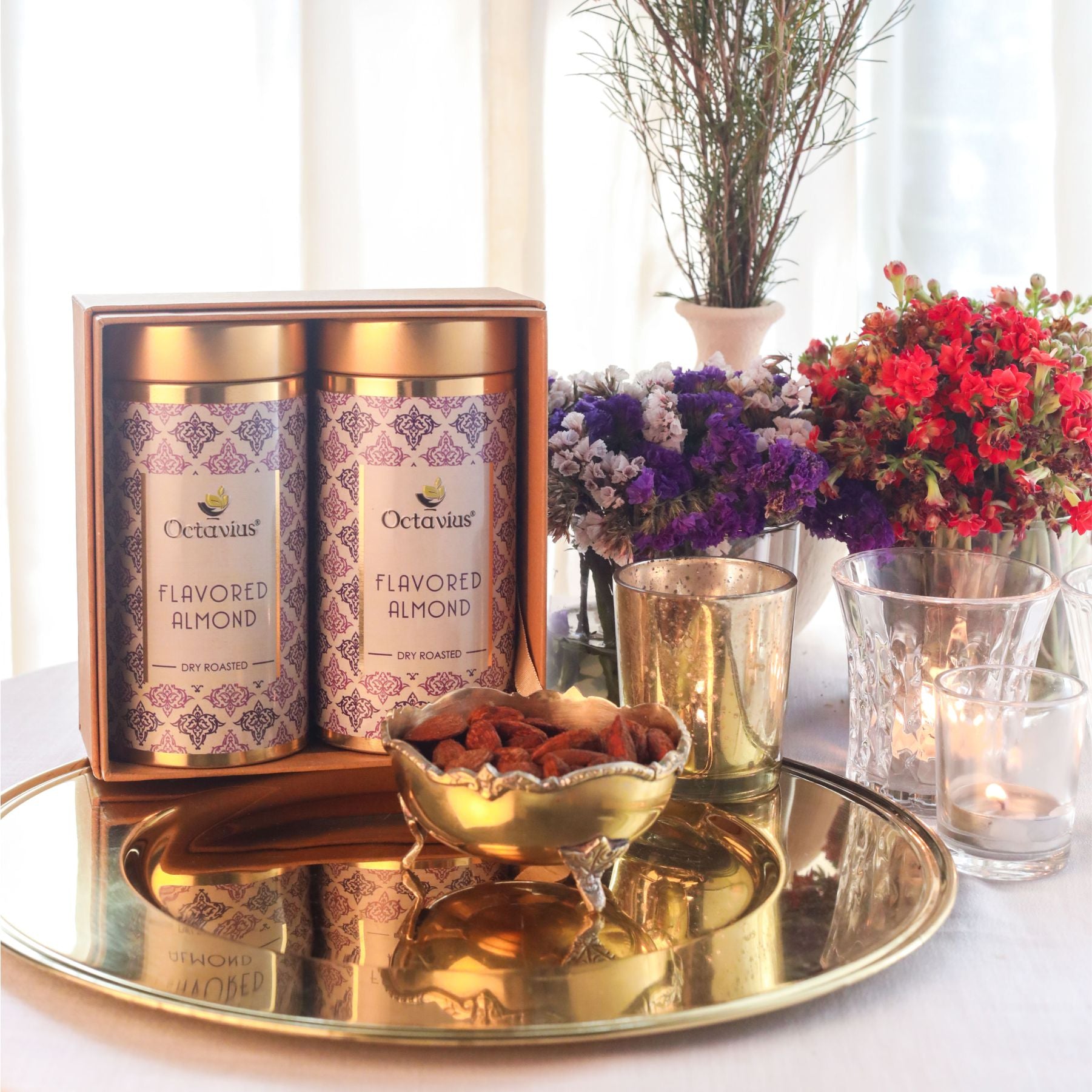 Gourmet Flavoured Almonds - Pudina & Paprika (2 Tins)