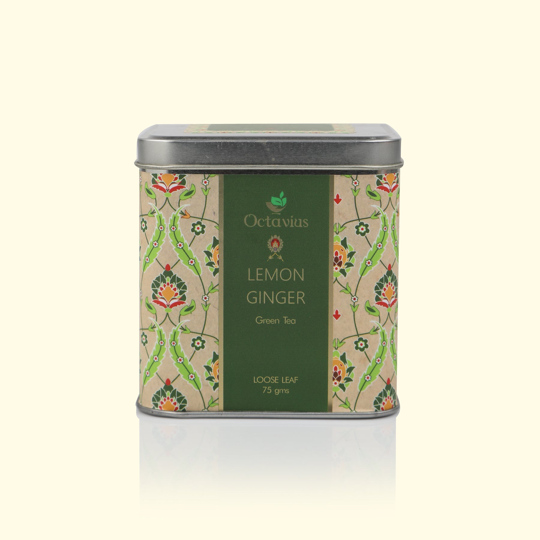 Ginger Lemon Green Tea Loose Leaf- 75 gms Square Tin