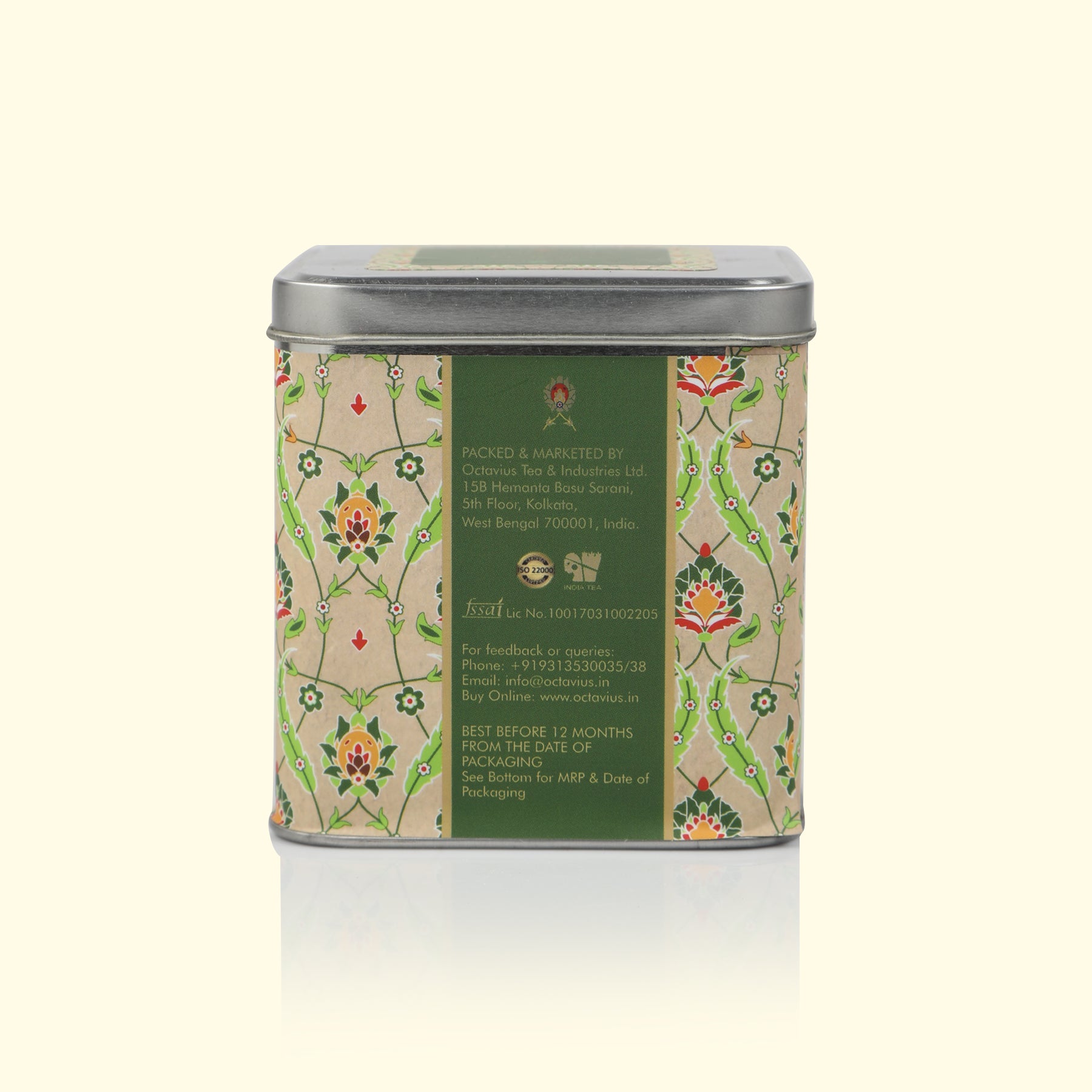 Ginger Lemon Green Tea Loose Leaf- 75 gms Square Tin