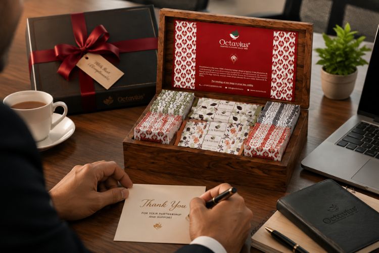 Corporate Gifting Done Right – Octavius Wooden Tea Hampers