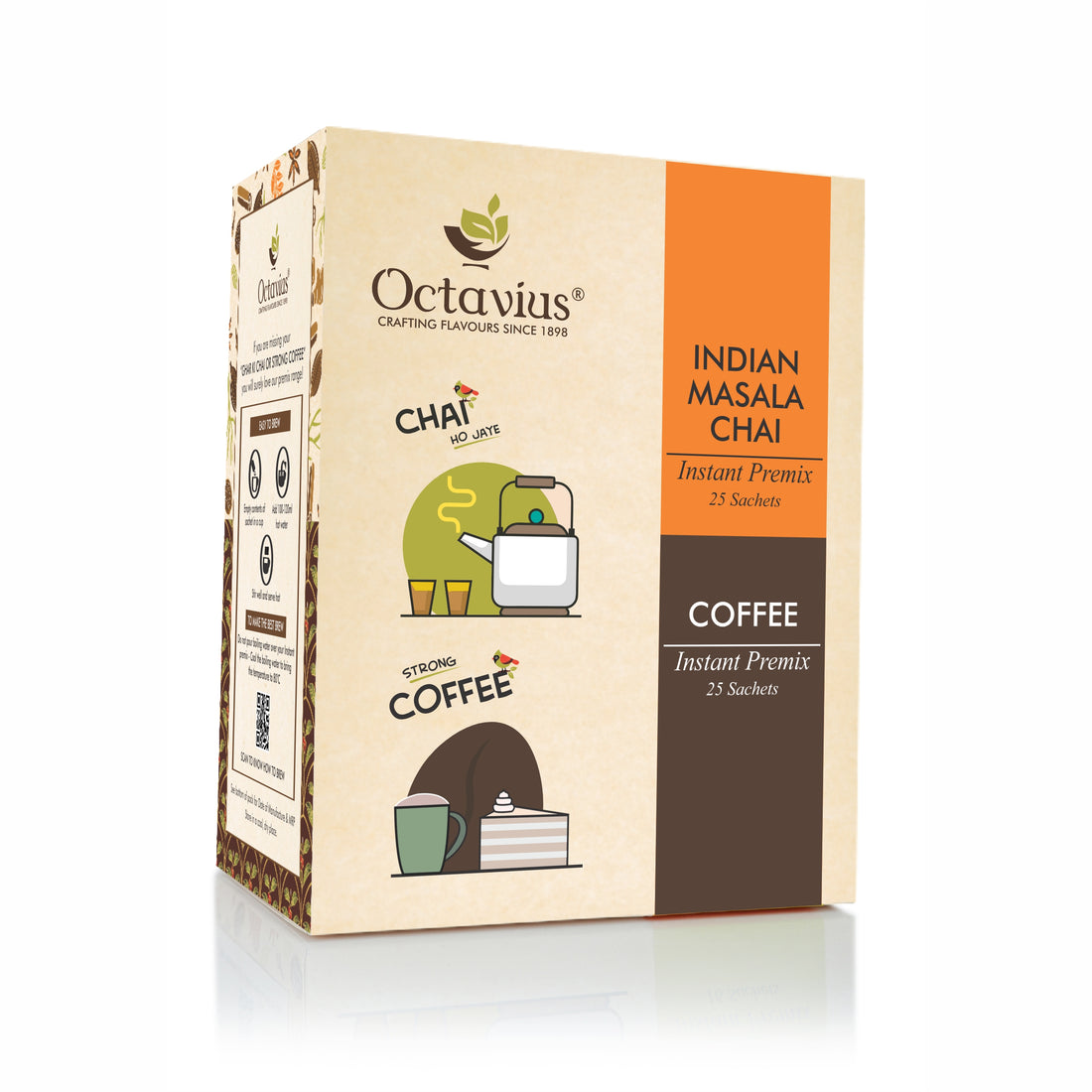 2 in 1 Instant Premix - Indian Masala and Coffee 50 Sachets