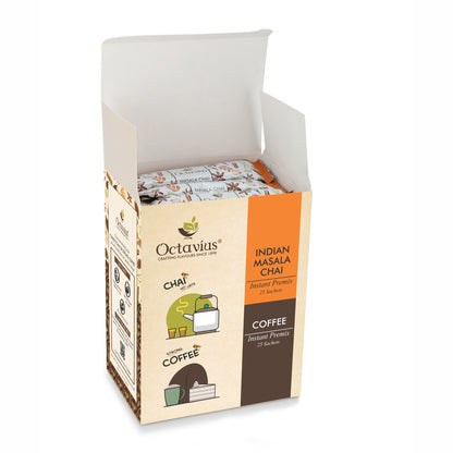 2 in 1 Instant Premix - Indian Masala and Coffee 50 Sachets