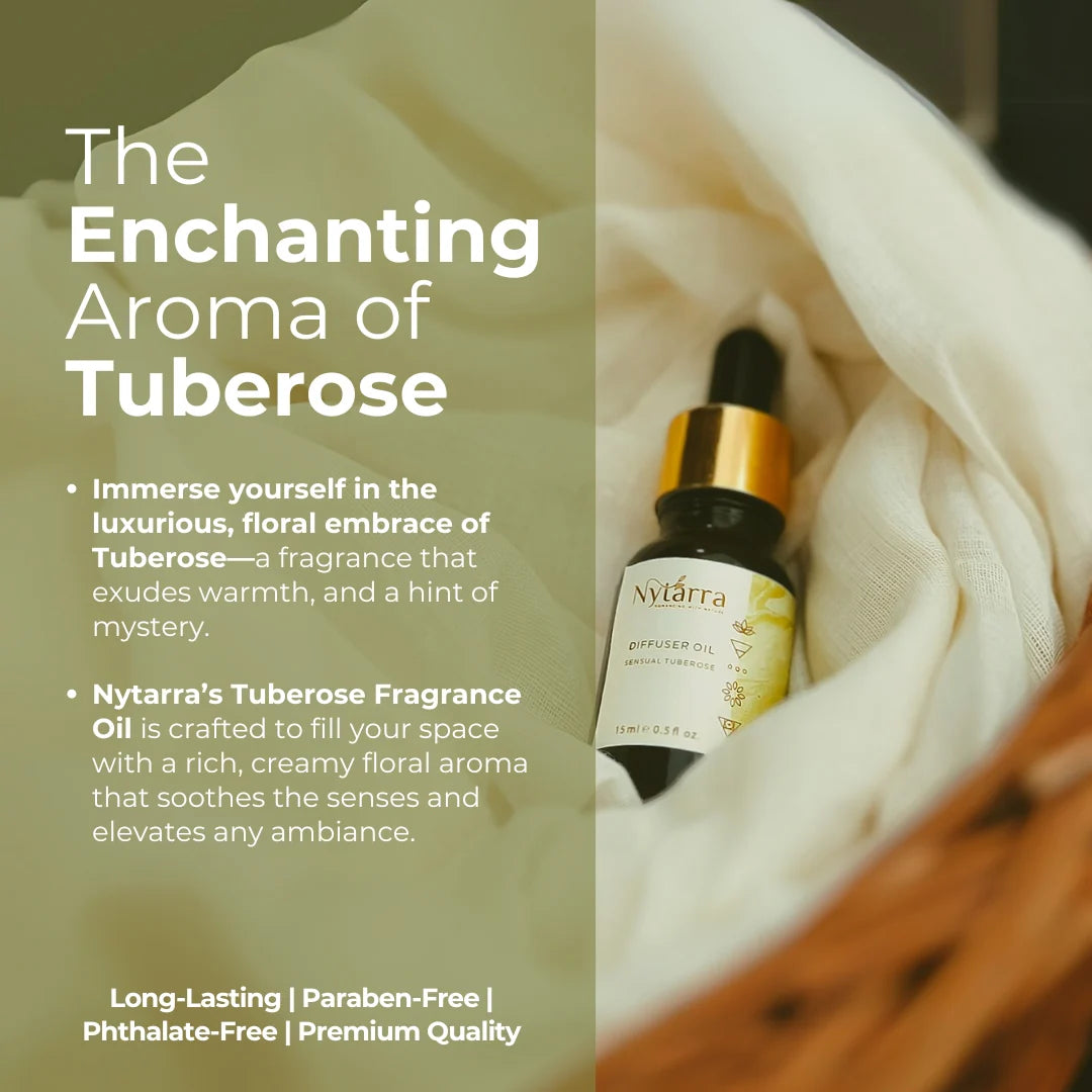Tuberose Diffuser Oil + Ceramic Flower Aromatherapy Combo