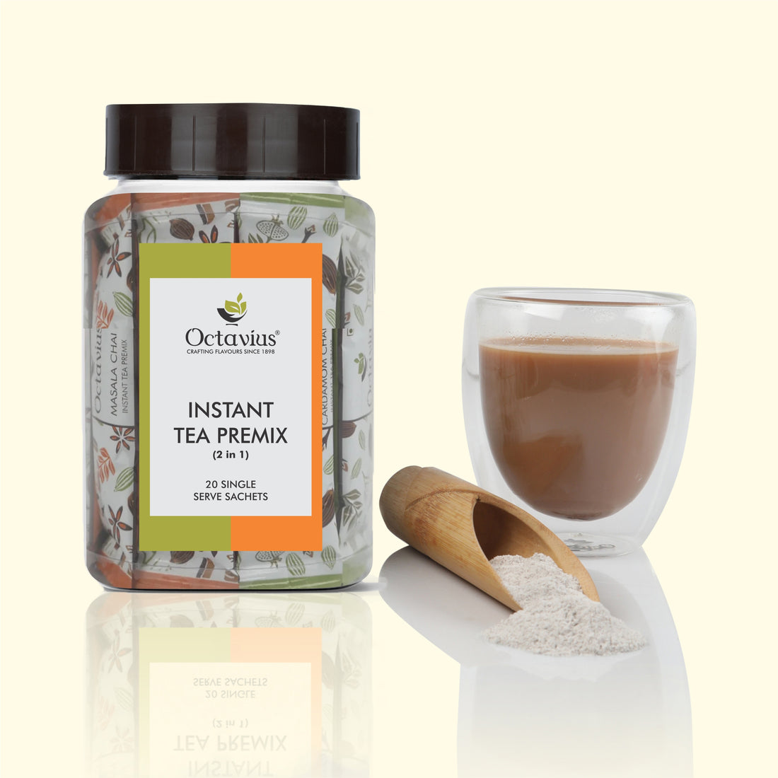 2 in 1 Instant Premix- Indian Masala, Cardamom - 20 Sachets