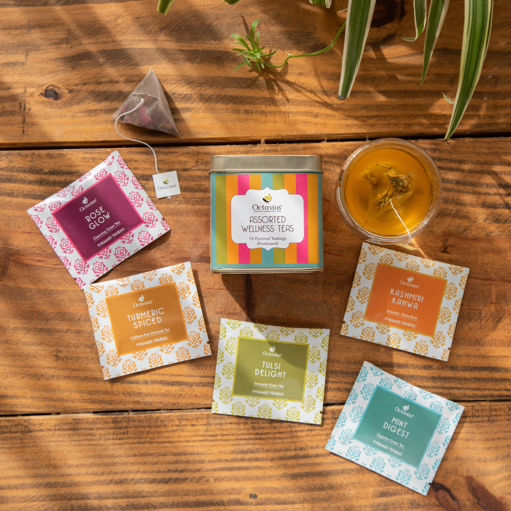 
                  
                    Load image into Gallery viewer, Assorted Wellness Teas (10 Pyramid Teabags)
                  
                