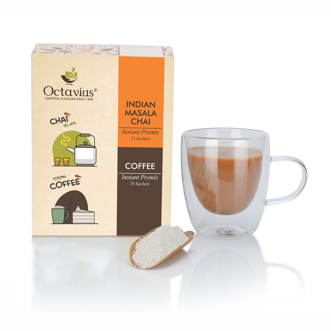 2 in 1 Instant Premix - Indian Masala and Coffee 50 Sachets